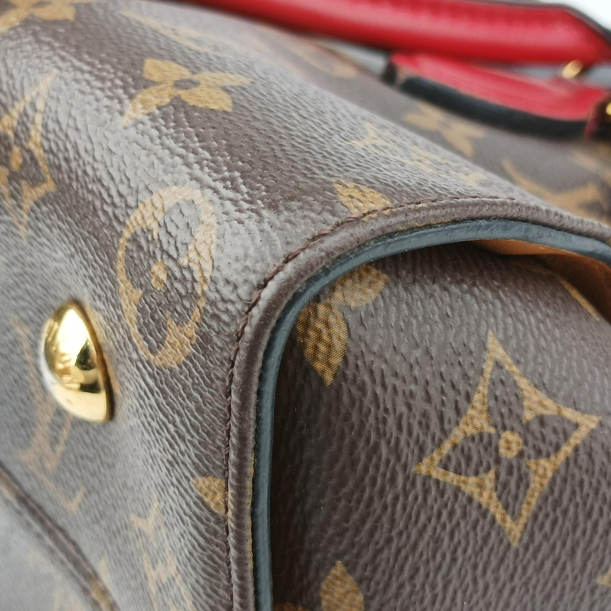 TUILERIES tote Brown x Noir x Red Monogram Canvas ácalf leather M41454 AA0127テュイルリートート モノグラム/ブラウン系 x ノワール x レッド モノグラムキャンバス×カーフレザー M41454 AA0127