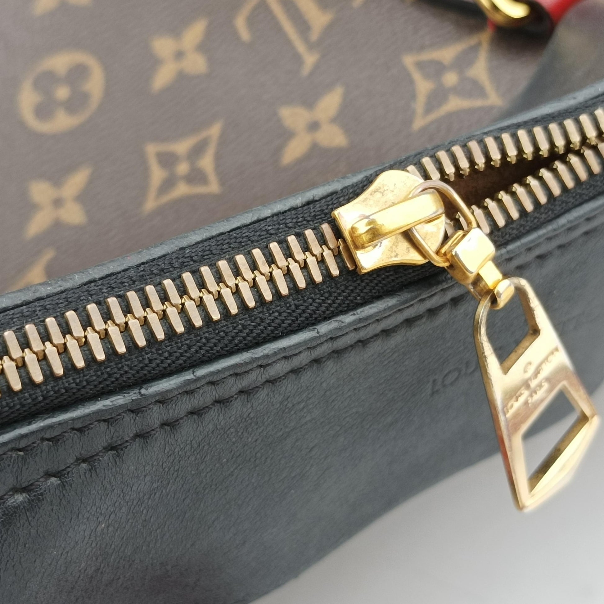 TUILERIES tote Brown x Noir x Red Monogram Canvas ácalf leather M41454 AA0127テュイルリートート モノグラム/ブラウン系 x ノワール x レッド モノグラムキャンバス×カーフレザー M41454 AA0127