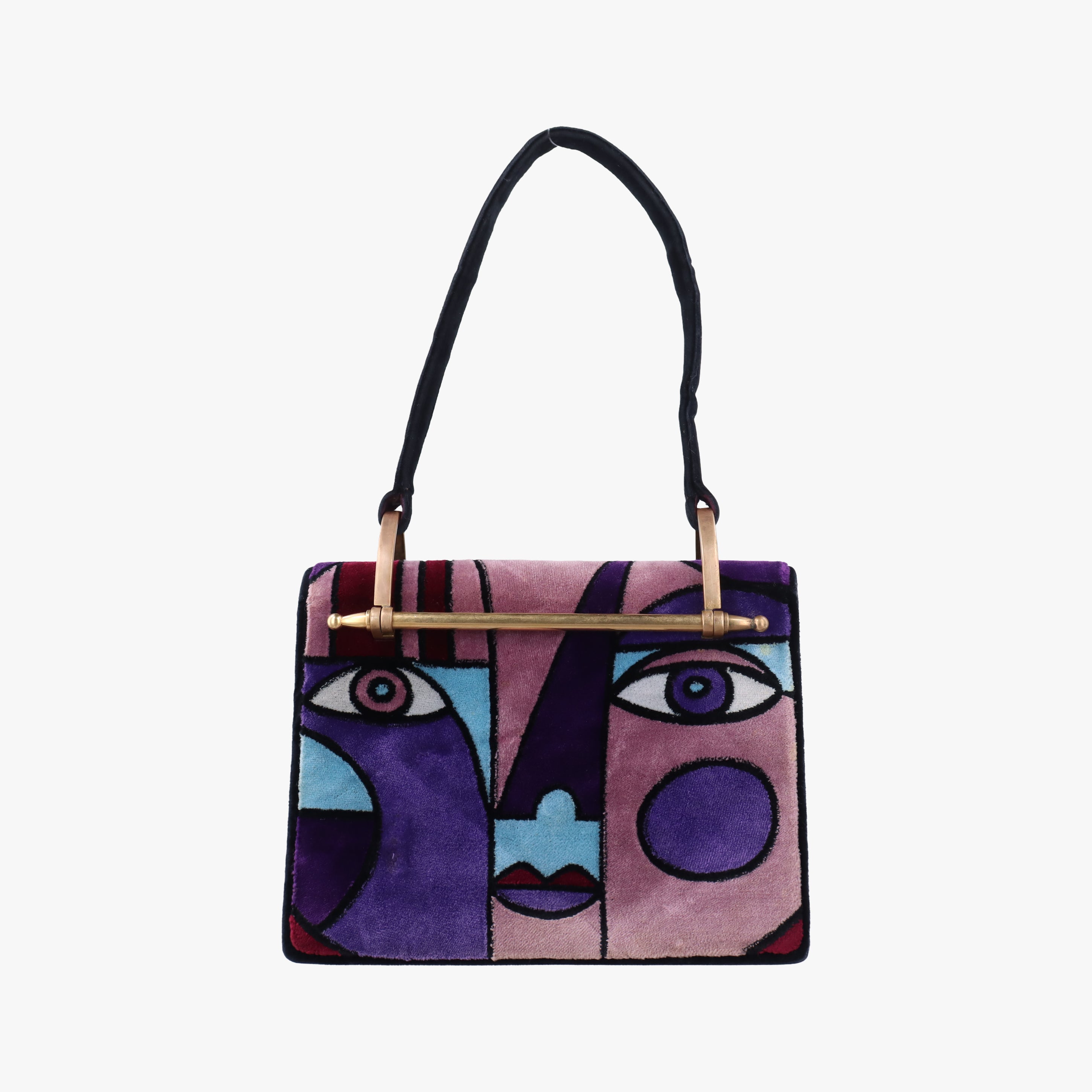 Watkins Patchwork Face Print Multicolour velour 31ワトキンス パッチワーク フェイスプリント マルチカラー ベロア 31