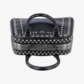 Studs Pyramid Frame Satchel Black Patent 180 8スタッズピラミッドフレームサッチェル ブラック パテント 180 8
