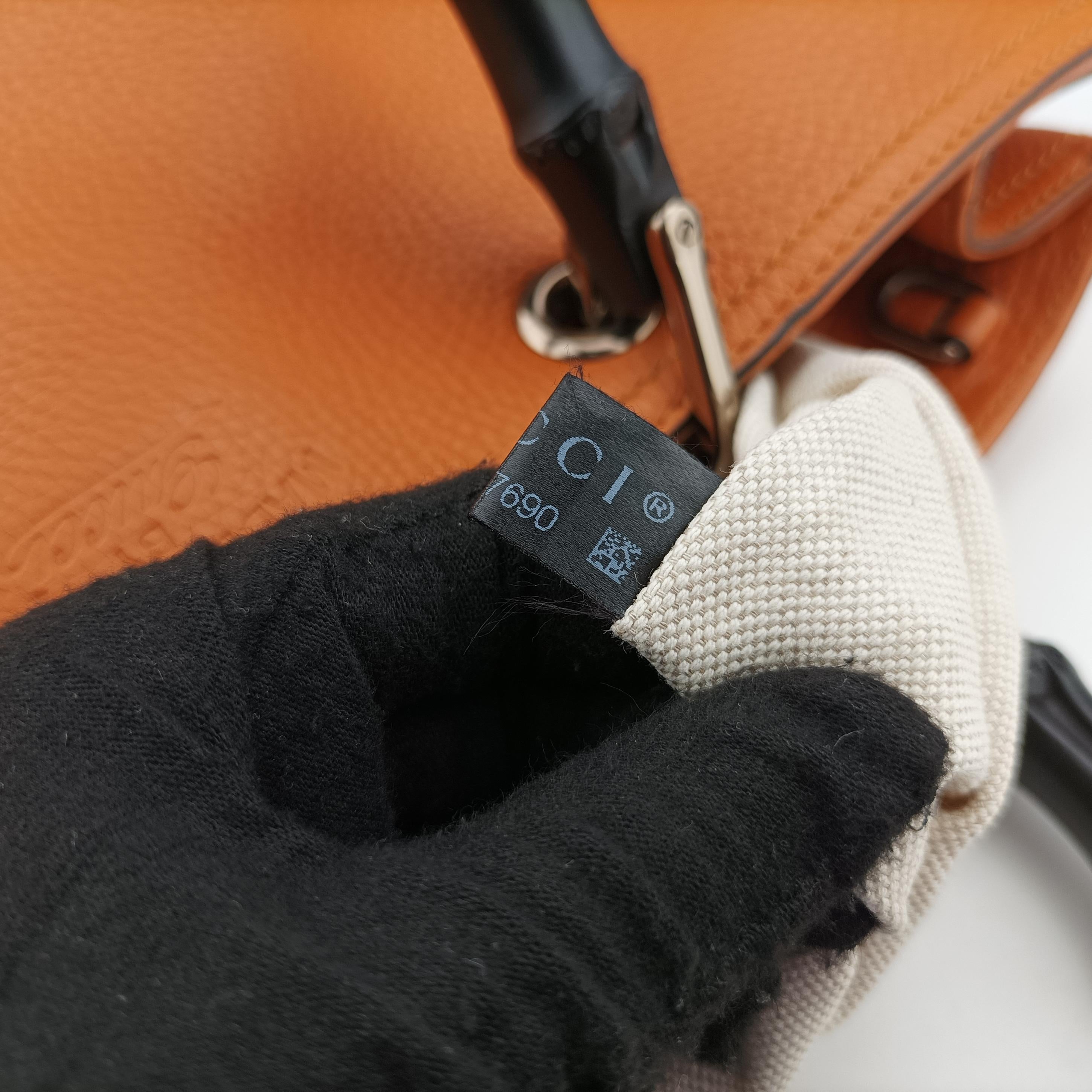 Bamboo Shopper Orange Leather 323660 I015887690バンブーショッパー オレンジ レザー 323660 I015887690