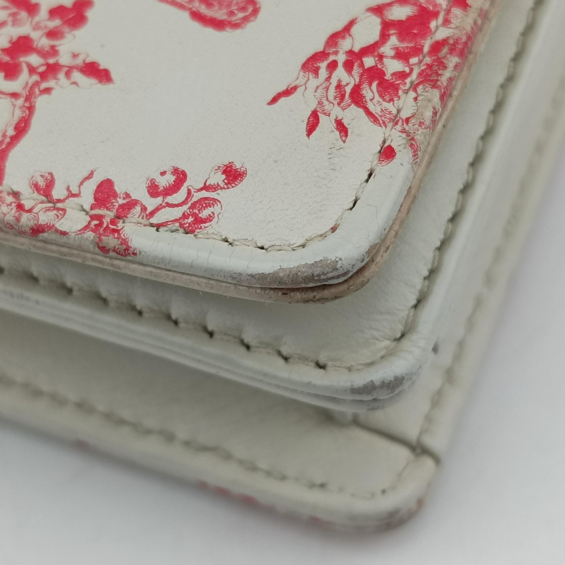 Diorama Wallet On Chain Pouch Red x White Leather 08-BO-1108ジオラマ ウォレット オン チェーン ポーチ レッド×ホワイト レザー 08-BO-1108