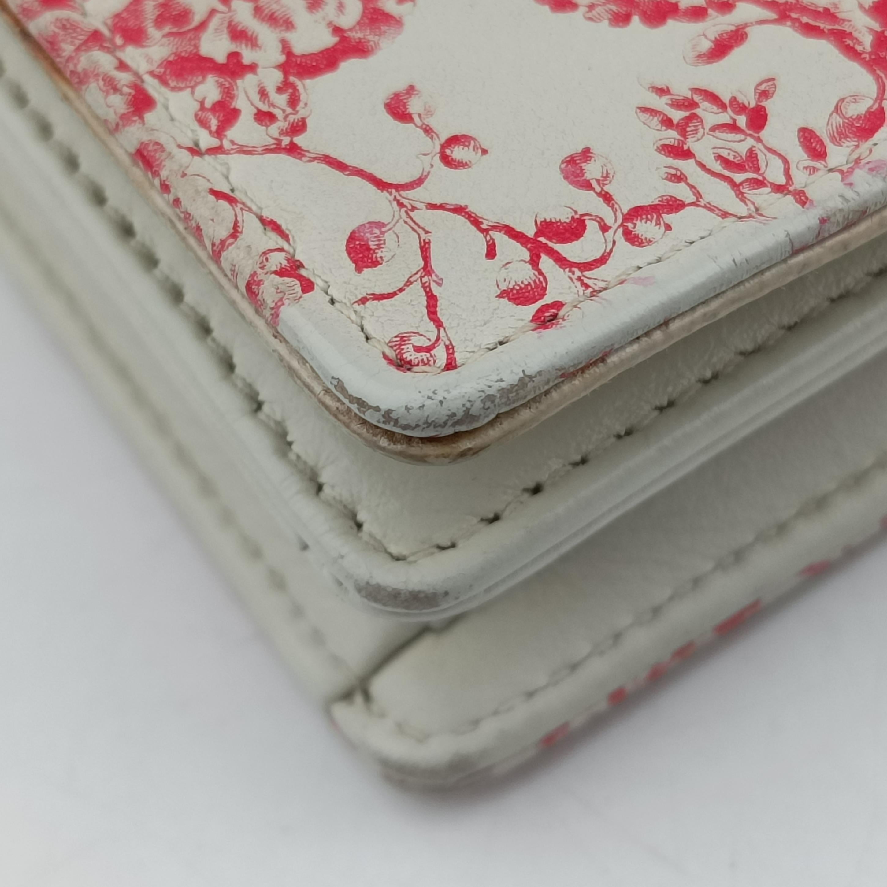 Diorama Wallet On Chain Pouch Red x White Leather 08-BO-1108ジオラマ ウォレット オン チェーン ポーチ レッド×ホワイト レザー 08-BO-1108