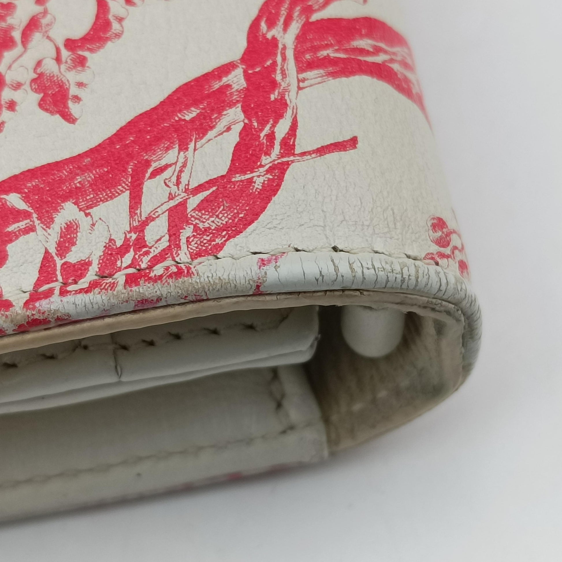 Diorama Wallet On Chain Pouch Red x White Leather 08-BO-1108ジオラマ ウォレット オン チェーン ポーチ レッド×ホワイト レザー 08-BO-1108