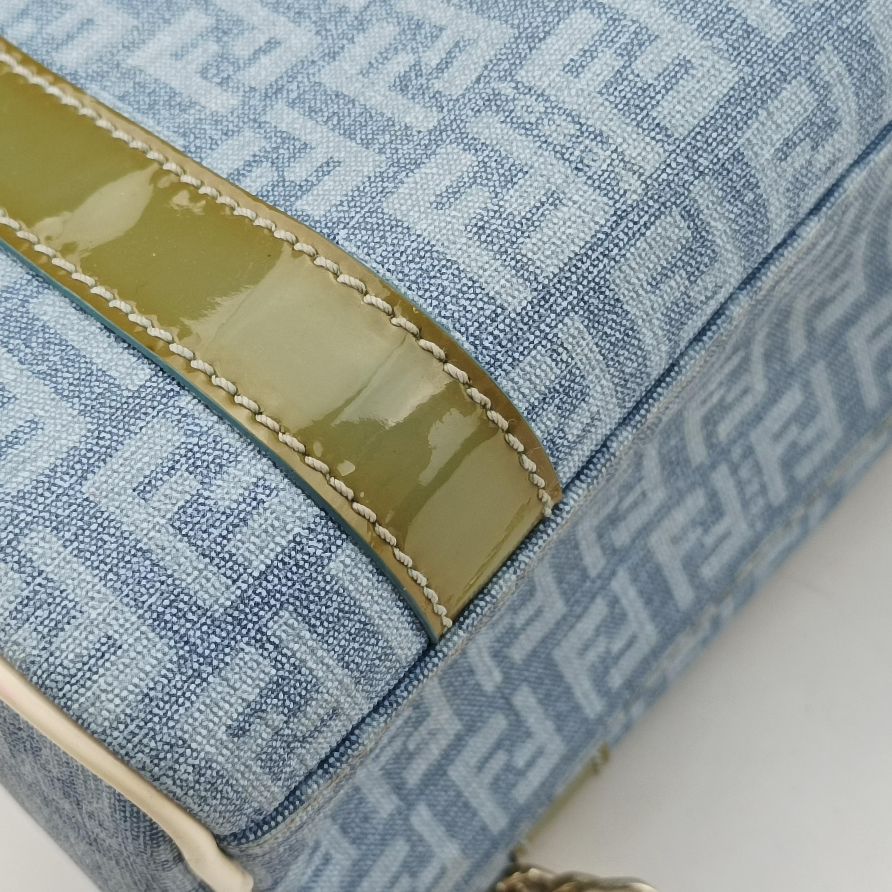 Zucchino Glitter Logo Blue PVC coated canvas 8BL071 2305/8BL071/AP3/098ズッカ柄　ズッキーノ グリッターロゴ ブルー PVCコーティングキャンバス 8BL071 2305/8BL071/AP3/098