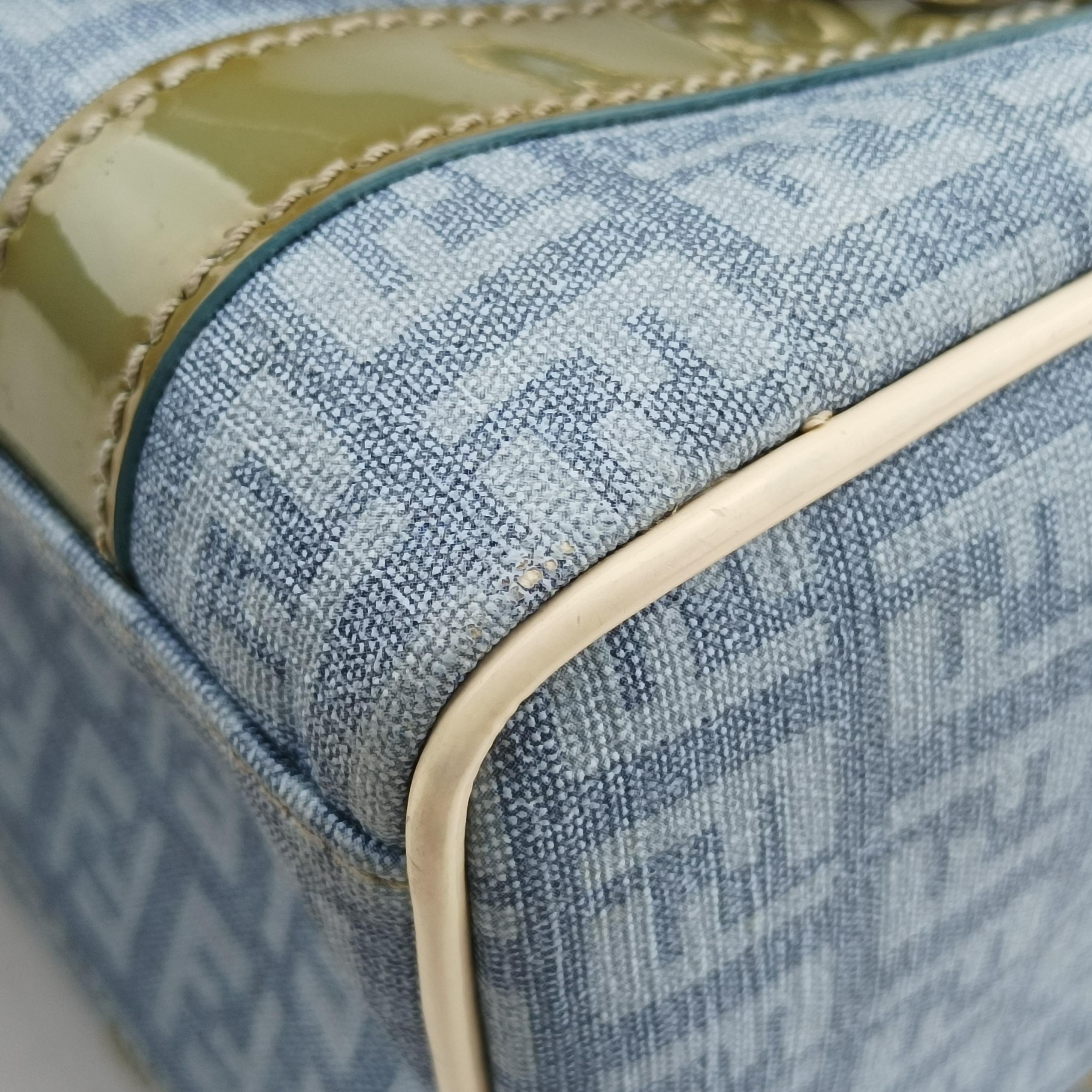 Zucchino Glitter Logo Blue PVC coated canvas 8BL071 2305/8BL071/AP3/098ズッカ柄　ズッキーノ グリッターロゴ ブルー PVCコーティングキャンバス 8BL071 2305/8BL071/AP3/098