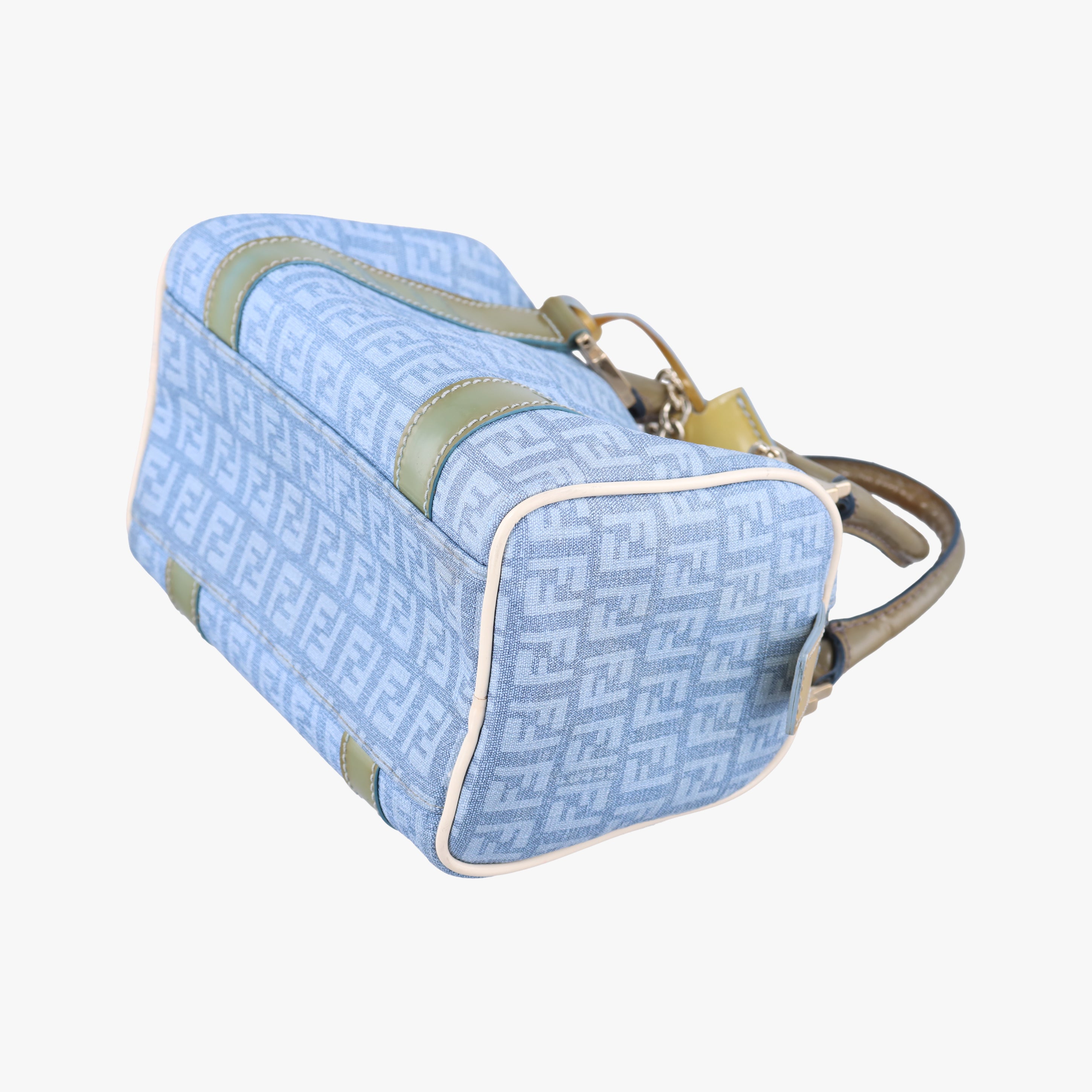 Zucchino Glitter Logo Blue PVC coated canvas 8BL071 2305/8BL071/AP3/098ズッカ柄　ズッキーノ グリッターロゴ ブルー PVCコーティングキャンバス 8BL071 2305/8BL071/AP3/098