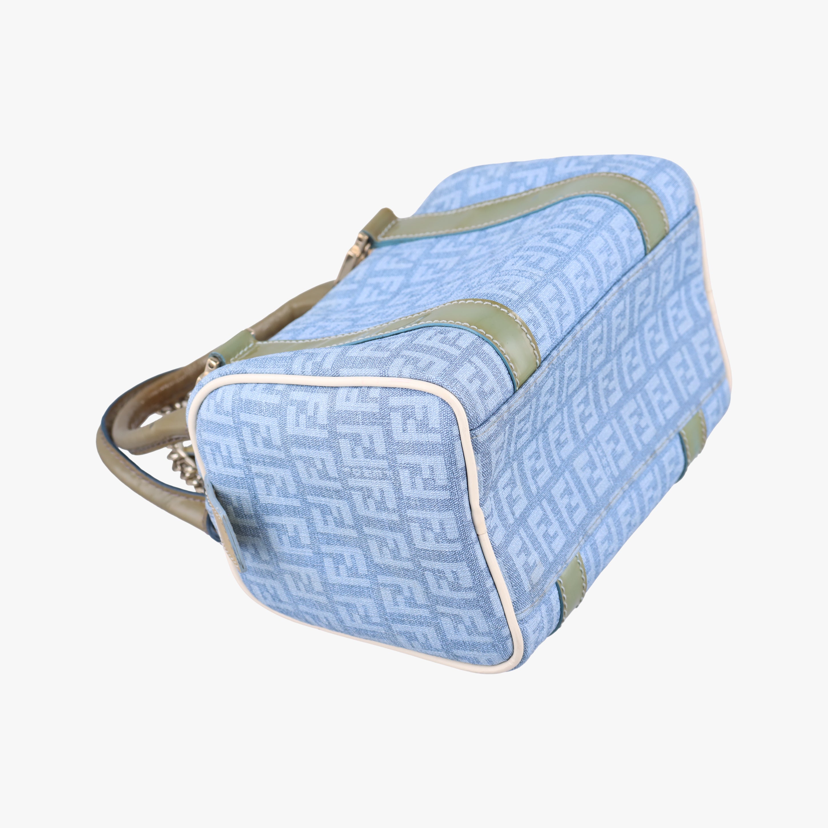 Zucchino Glitter Logo Blue PVC coated canvas 8BL071 2305/8BL071/AP3/098ズッカ柄　ズッキーノ グリッターロゴ ブルー PVCコーティングキャンバス 8BL071 2305/8BL071/AP3/098