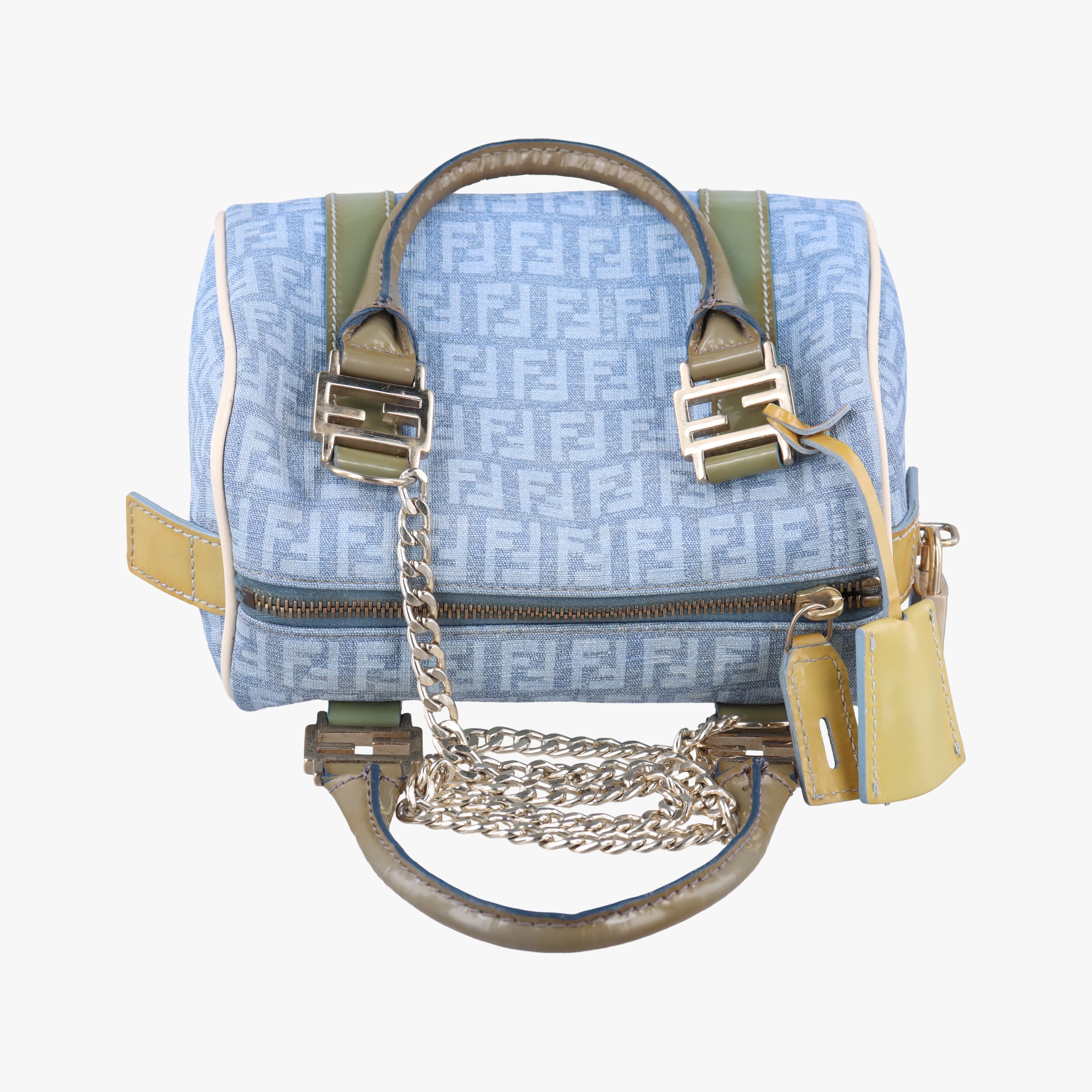 Zucchino Glitter Logo Blue PVC coated canvas 8BL071 2305/8BL071/AP3/098ズッカ柄　ズッキーノ グリッターロゴ ブルー PVCコーティングキャンバス 8BL071 2305/8BL071/AP3/098