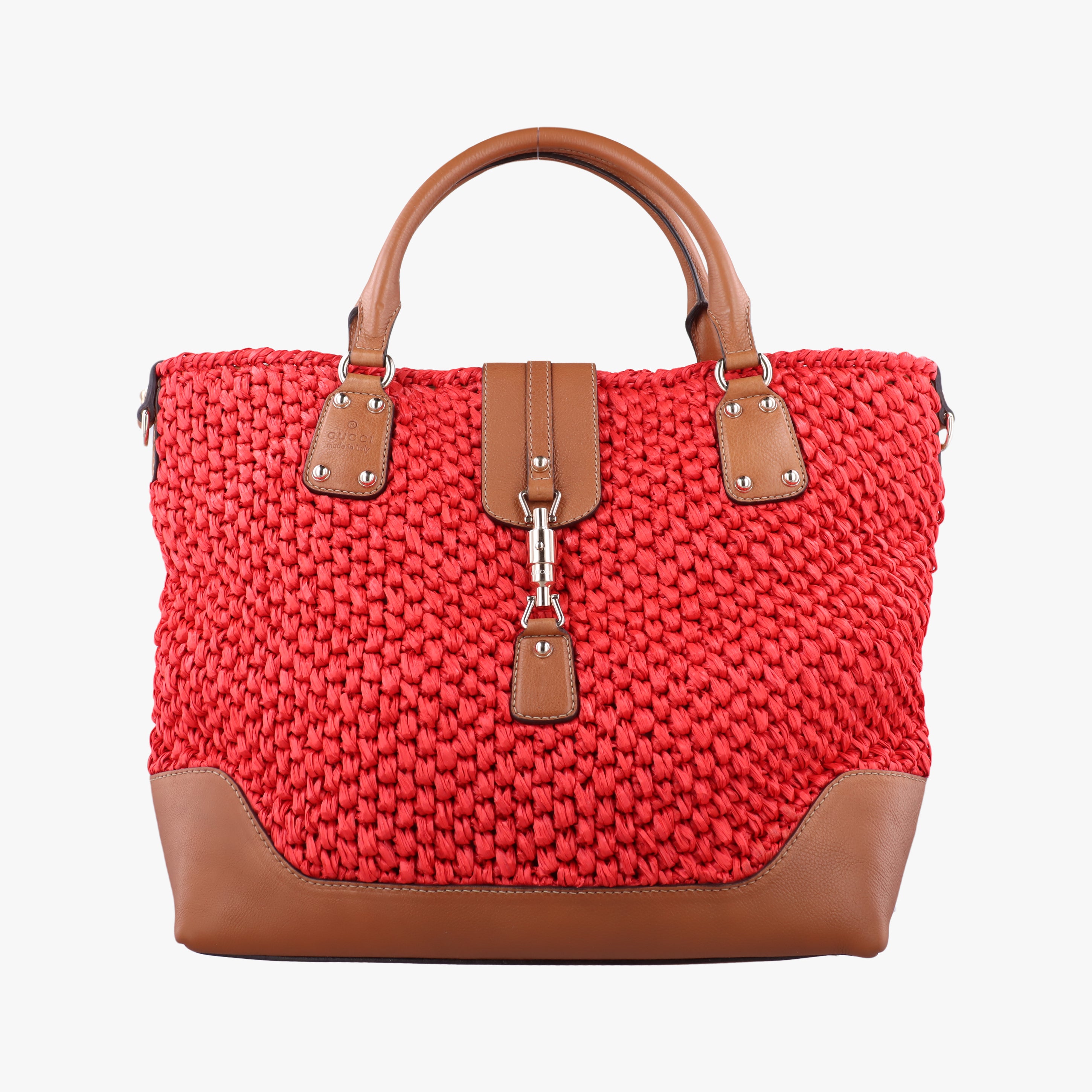 New Jackie Multicolour Straw x Leather 282348 F010872956ニュージャッキー マルチカラー ストロー×レザー 282348 F010872956