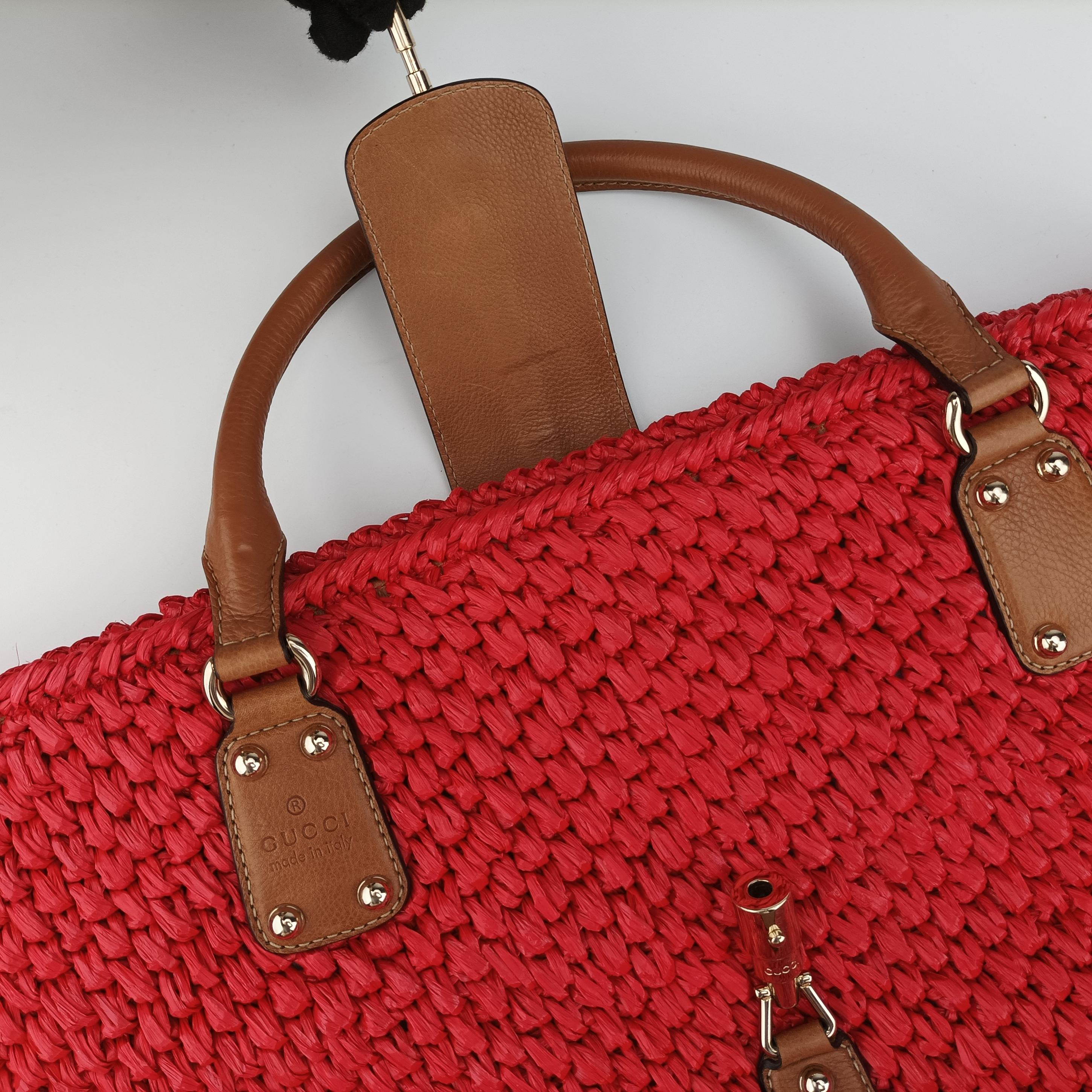 New Jackie Multicolour Straw x Leather 282348 F010872956ニュージャッキー マルチカラー ストロー×レザー 282348 F010872956