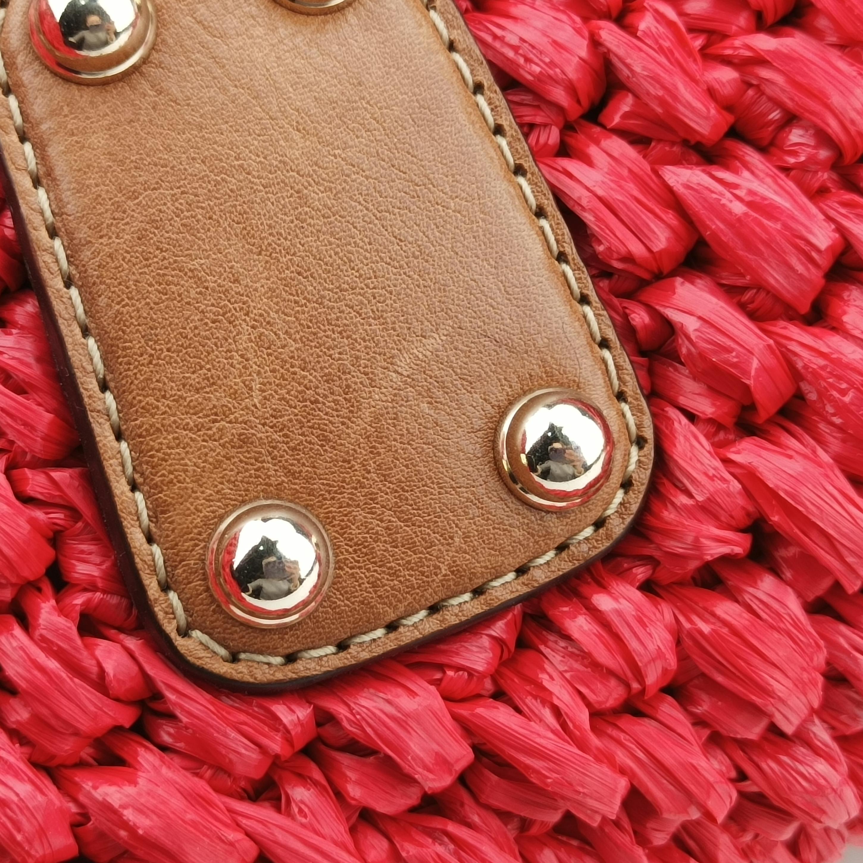 New Jackie Multicolour Straw x Leather 282348 F010872956ニュージャッキー マルチカラー ストロー×レザー 282348 F010872956