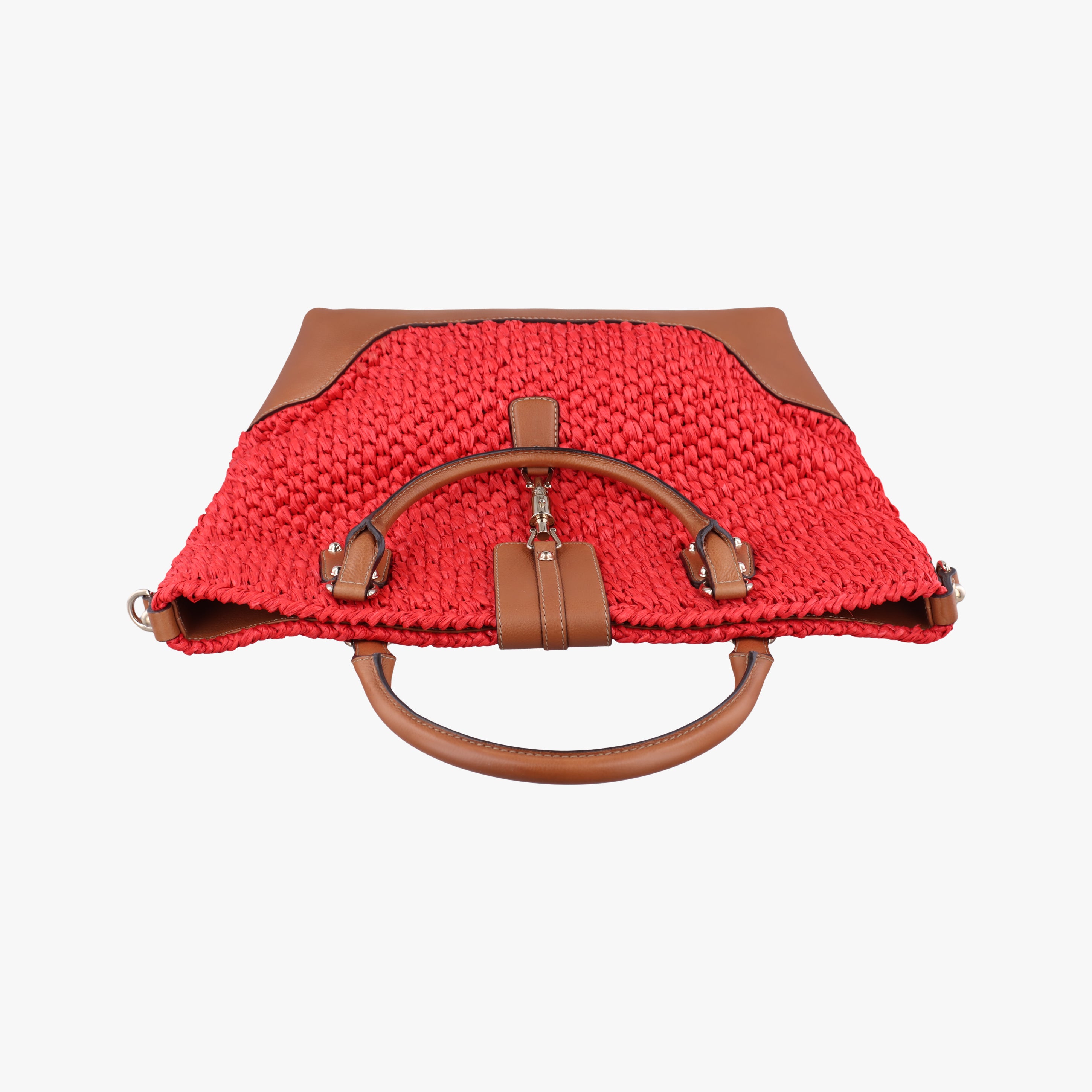 New Jackie Multicolour Straw x Leather 282348 F010872956ニュージャッキー マルチカラー ストロー×レザー 282348 F010872956