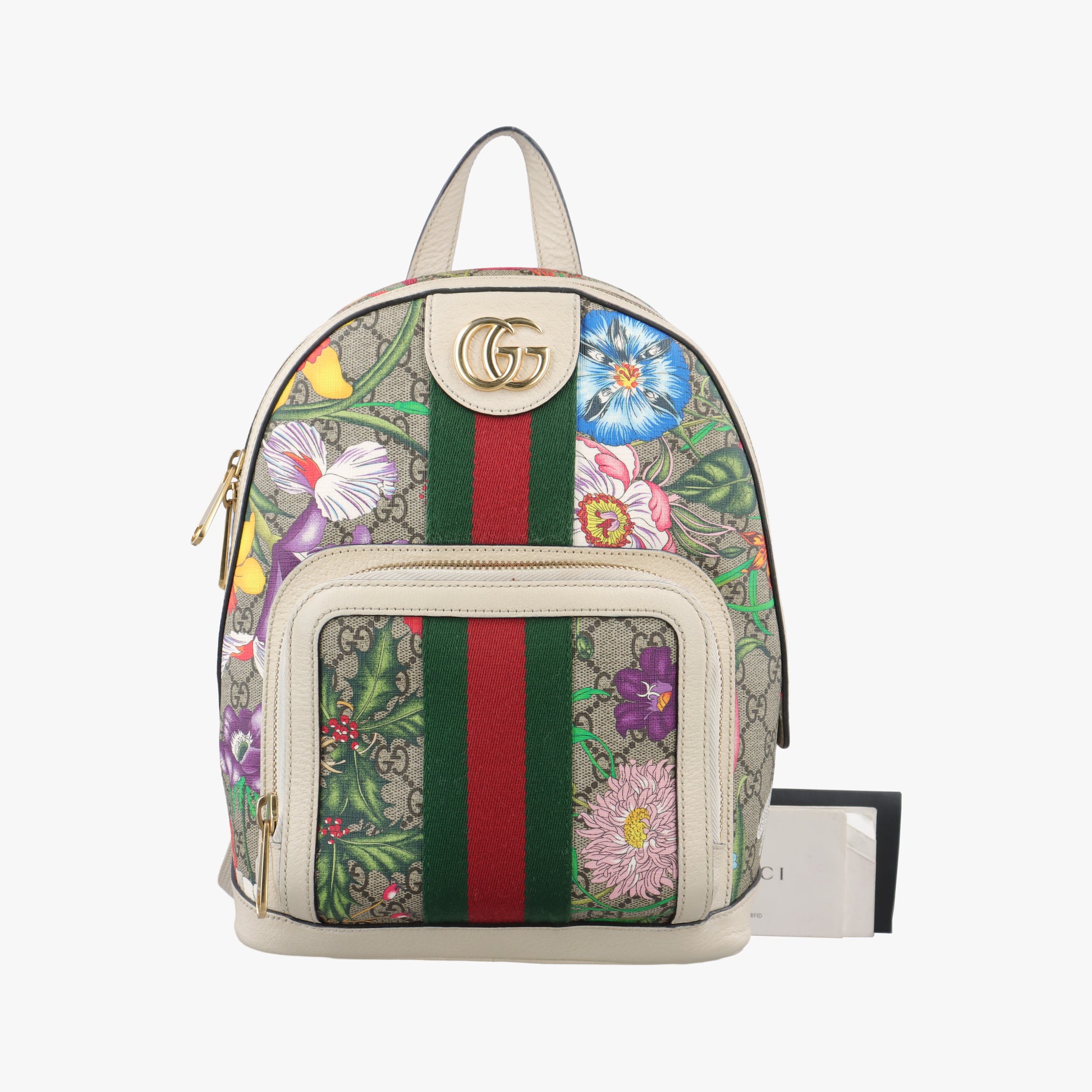 Ophidia Flora Multicolour PVC coated canvas×Leather 547965 C030302704オフィディア フローラ マルチカラー PVCコーティングキャンバス×レザー 547965 C030302704