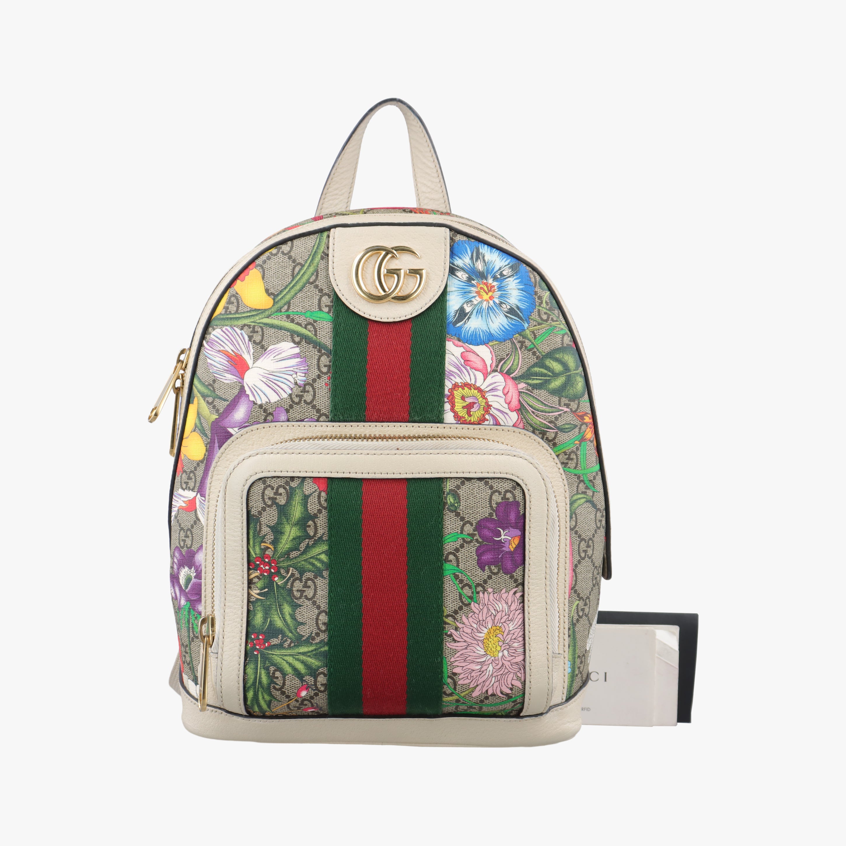 Ophidia Flora Multicolour PVC coated canvas×Leather 547965 C030302704オフィディア フローラ マルチカラー PVCコーティングキャンバス×レザー 547965 C030302704