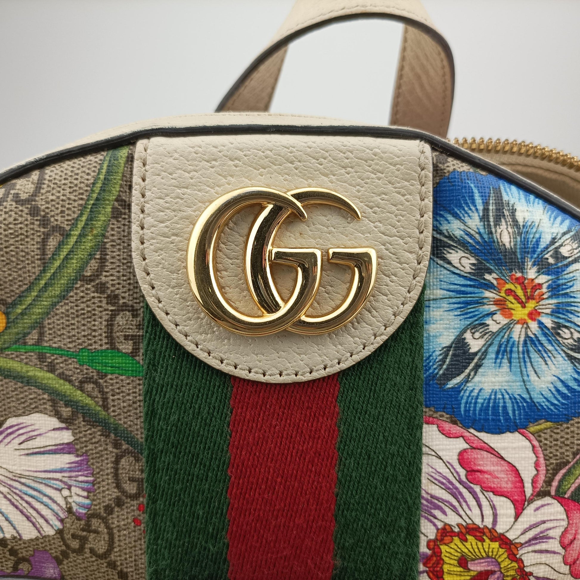 Ophidia Flora Multicolour PVC coated canvas×Leather 547965 C030302704オフィディア フローラ マルチカラー PVCコーティングキャンバス×レザー 547965 C030302704