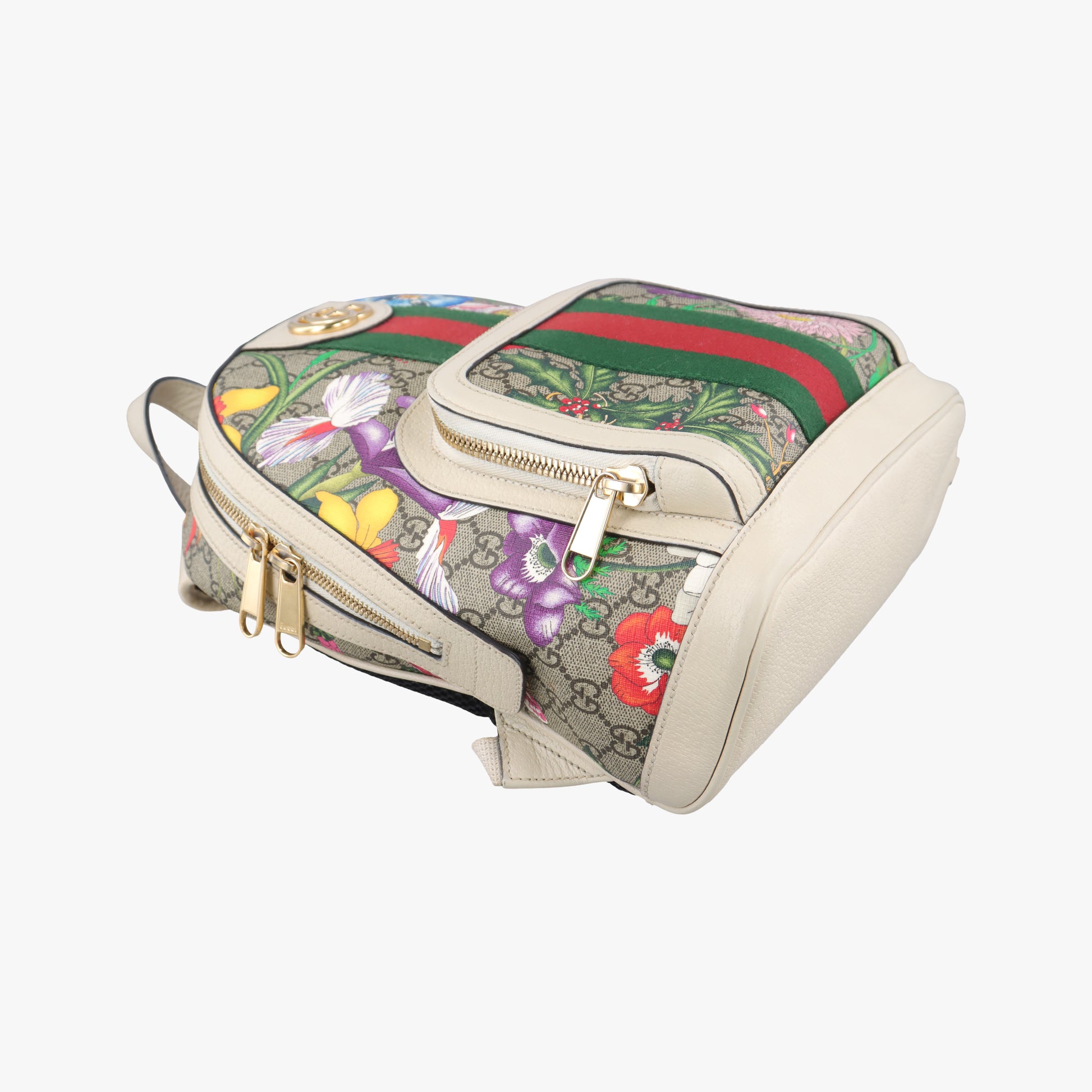 Ophidia Flora Multicolour PVC coated canvas×Leather 547965 C030302704オフィディア フローラ マルチカラー PVCコーティングキャンバス×レザー 547965 C030302704