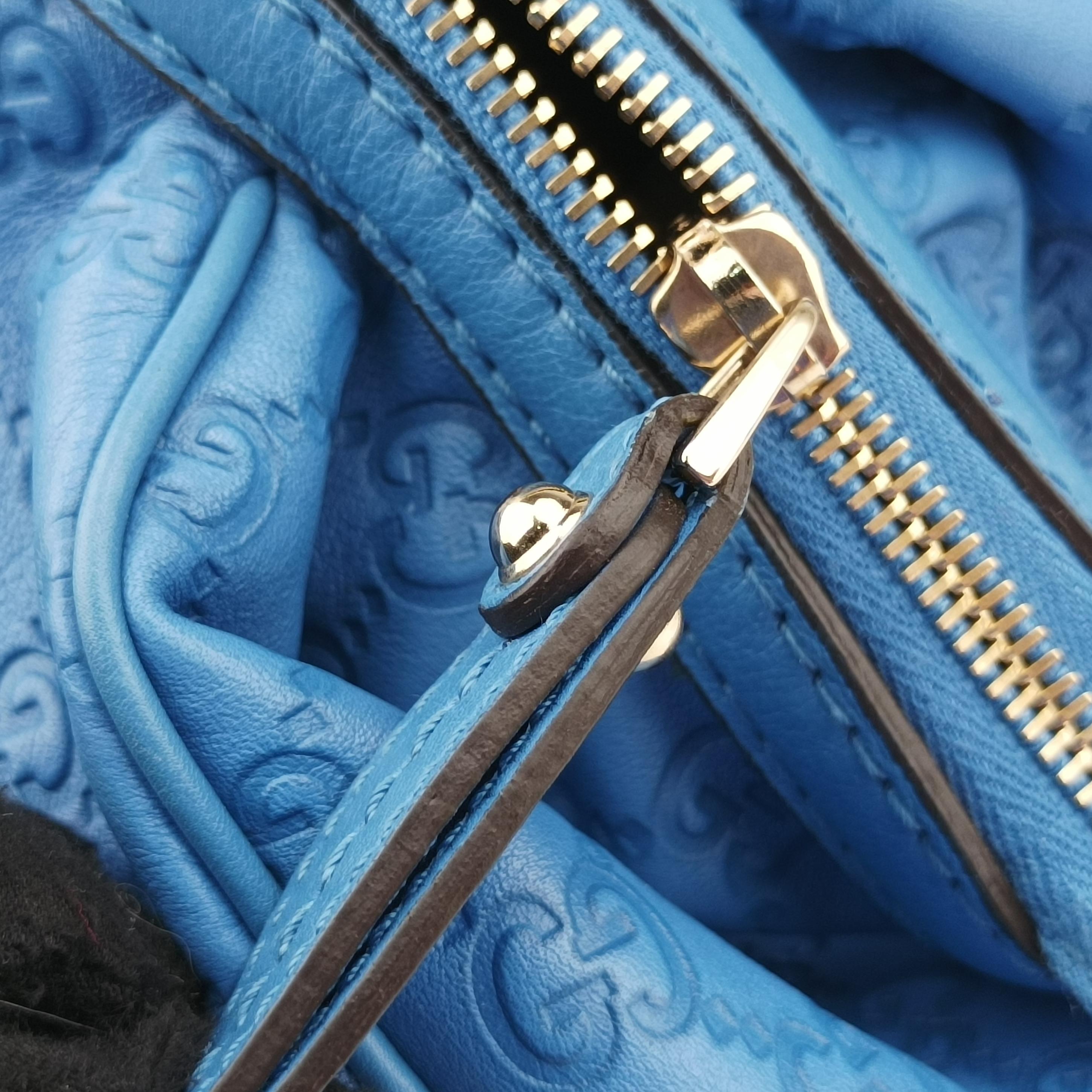 Sukey GUCCISSIMA Blue Leather 223974 F9064447スーキー ディアマンテ ブルー レザー 223974 F9064447