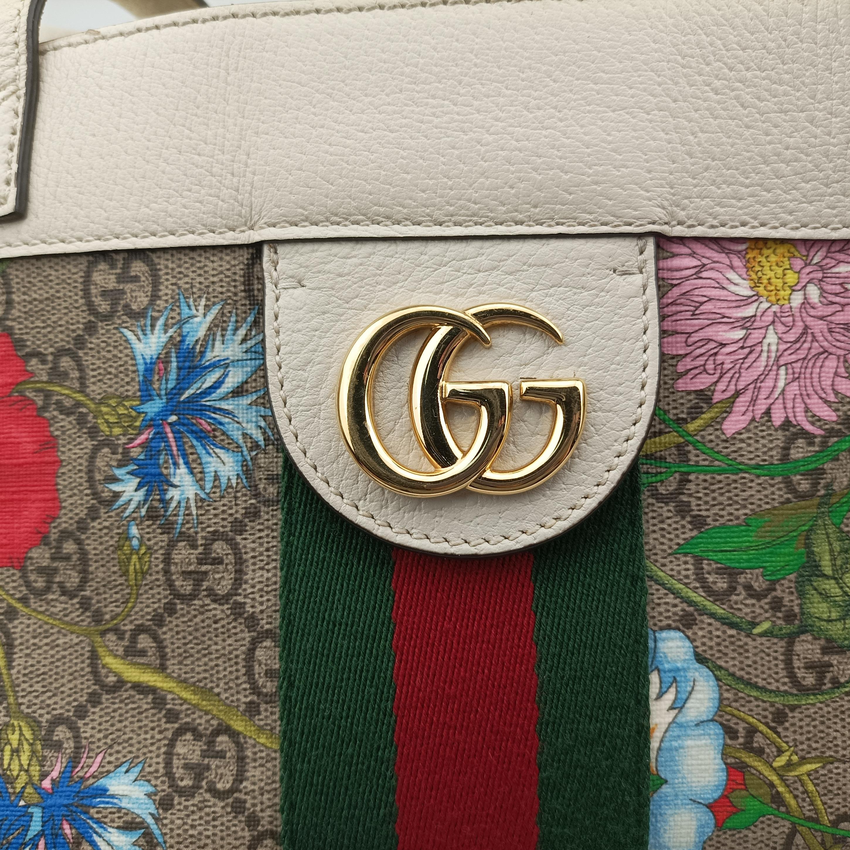 Ophidia flora Beige x Multicolour PVC coated canvas 519335 B030952323オフィディアフローラ ベージュ x マルチカラー PVCコーティングキャンバス 519335 B030952323