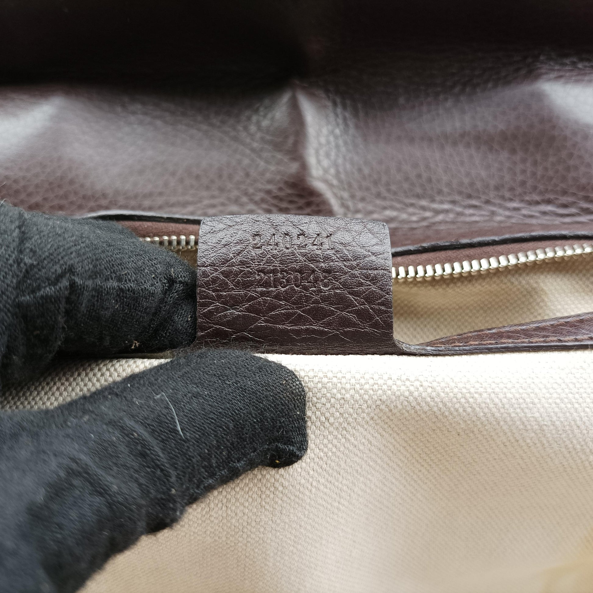 New Bamboo Beige x Brown canvas x leather 240241 E7261958バンブー ベージュ×ブラウン キャンバス×レザー 240241 E7261958