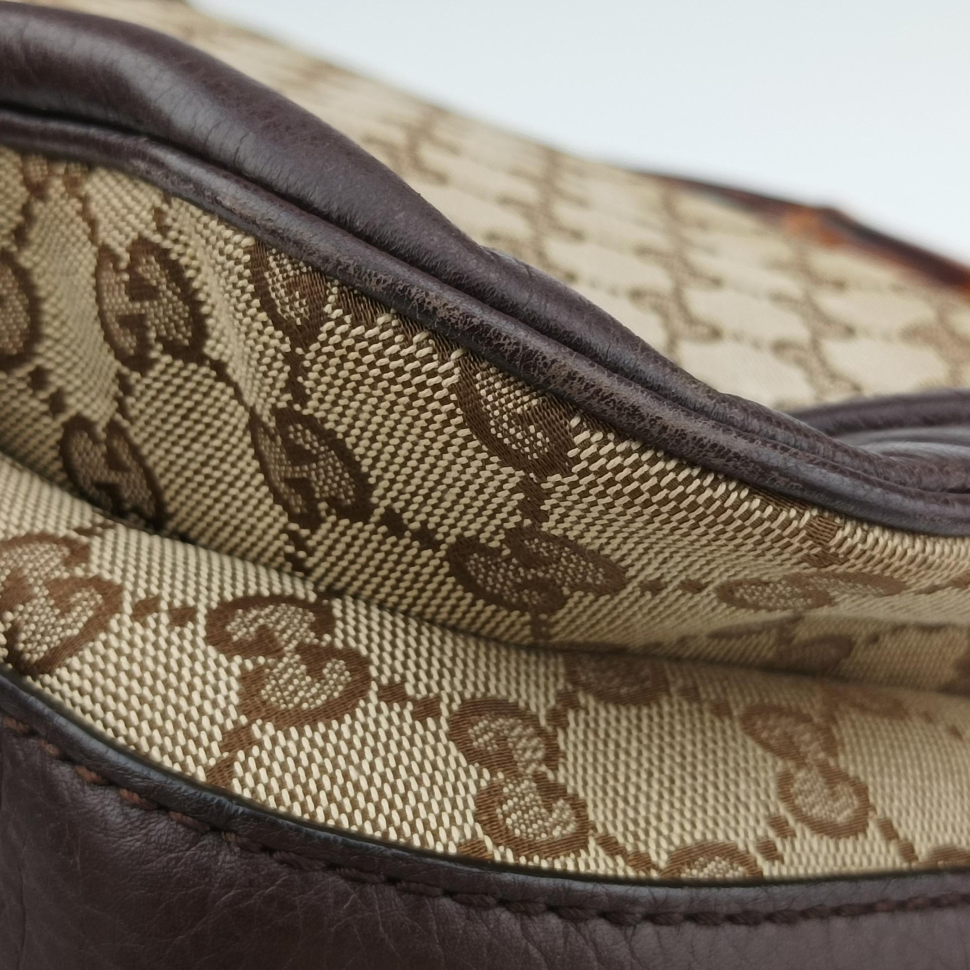 New Bamboo Beige x Brown canvas x leather 240241 E7261958バンブー ベージュ×ブラウン キャンバス×レザー 240241 E7261958