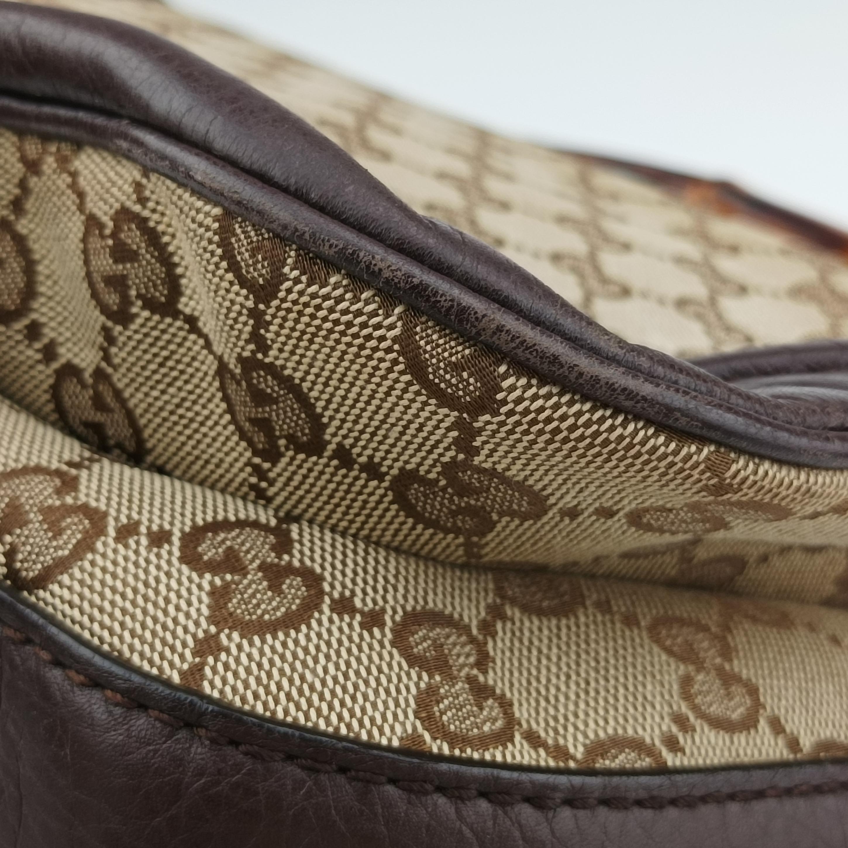 New Bamboo Beige x Brown canvas x leather 240241 E7261958バンブー ベージュ×ブラウン キャンバス×レザー 240241 E7261958