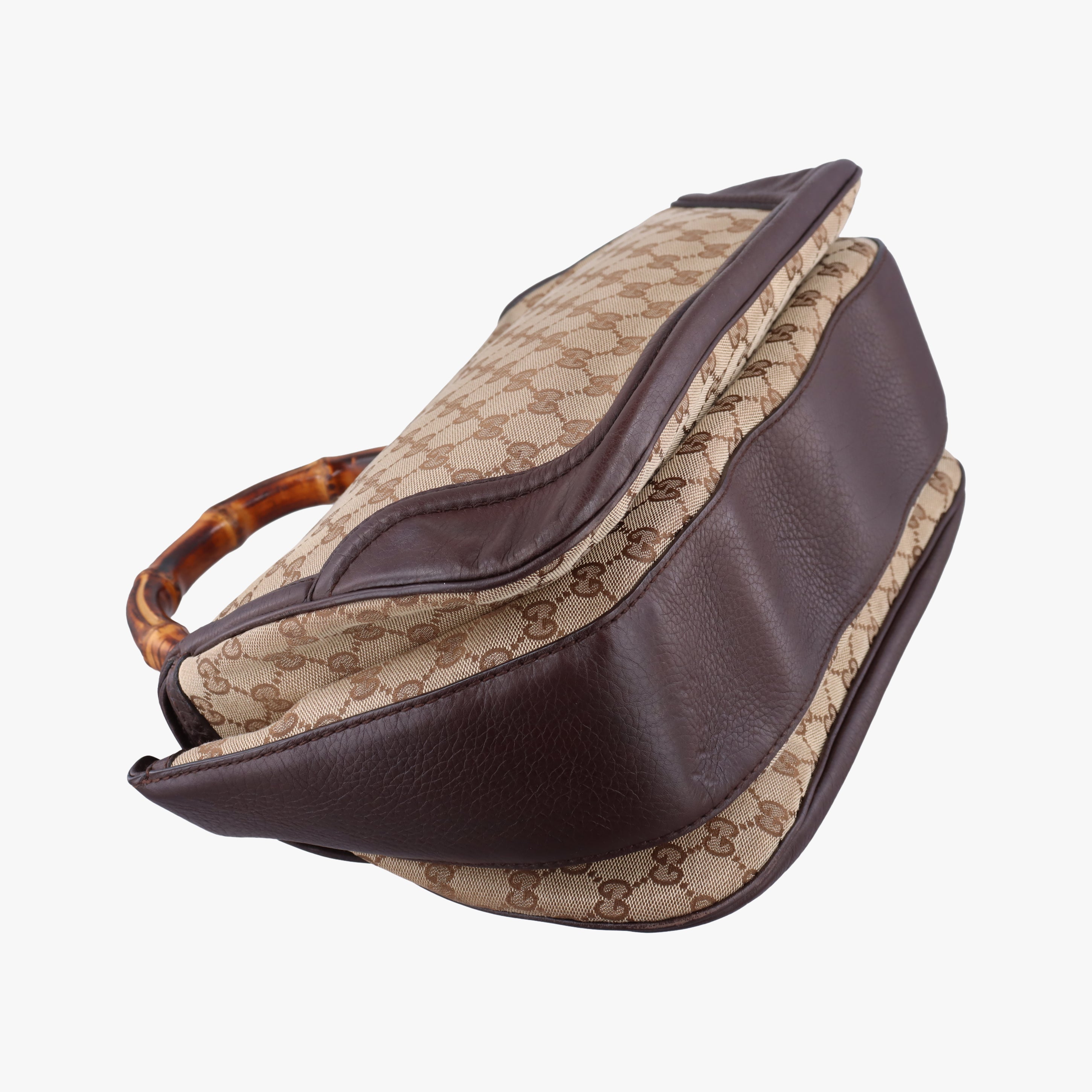 New Bamboo Beige x Brown canvas x leather 240241 E7261958バンブー ベージュ×ブラウン キャンバス×レザー 240241 E7261958