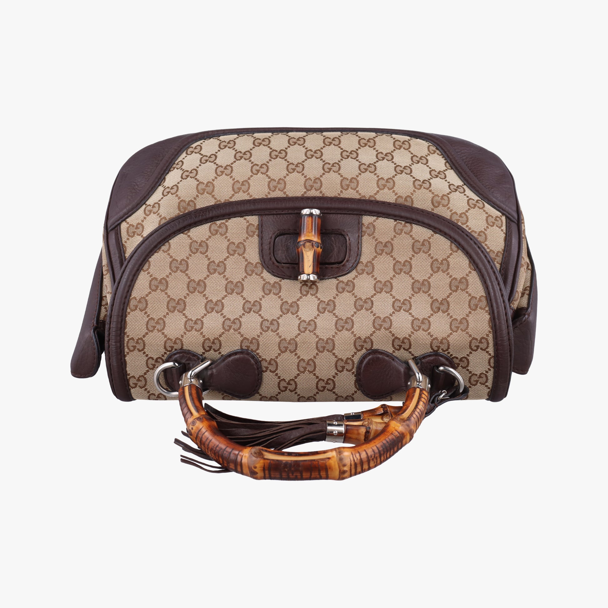 New Bamboo Beige x Brown canvas x leather 240241 E7261958バンブー ベージュ×ブラウン キャンバス×レザー 240241 E7261958