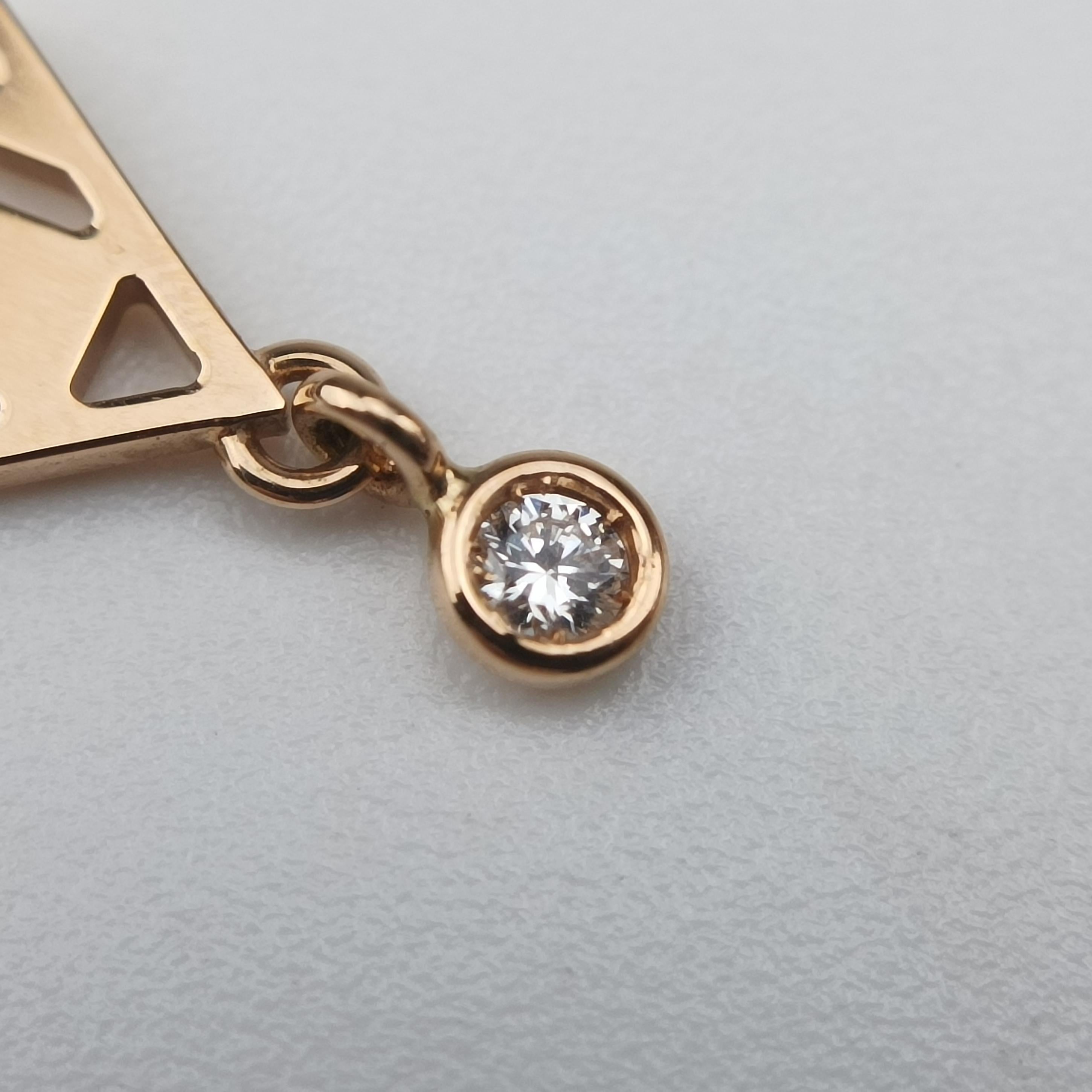 Ex-Libris H Rose gold AU750 19K044538エクス リブリスH ガンバード スウィング ドロップ ローズゴールド AU750 19K044538