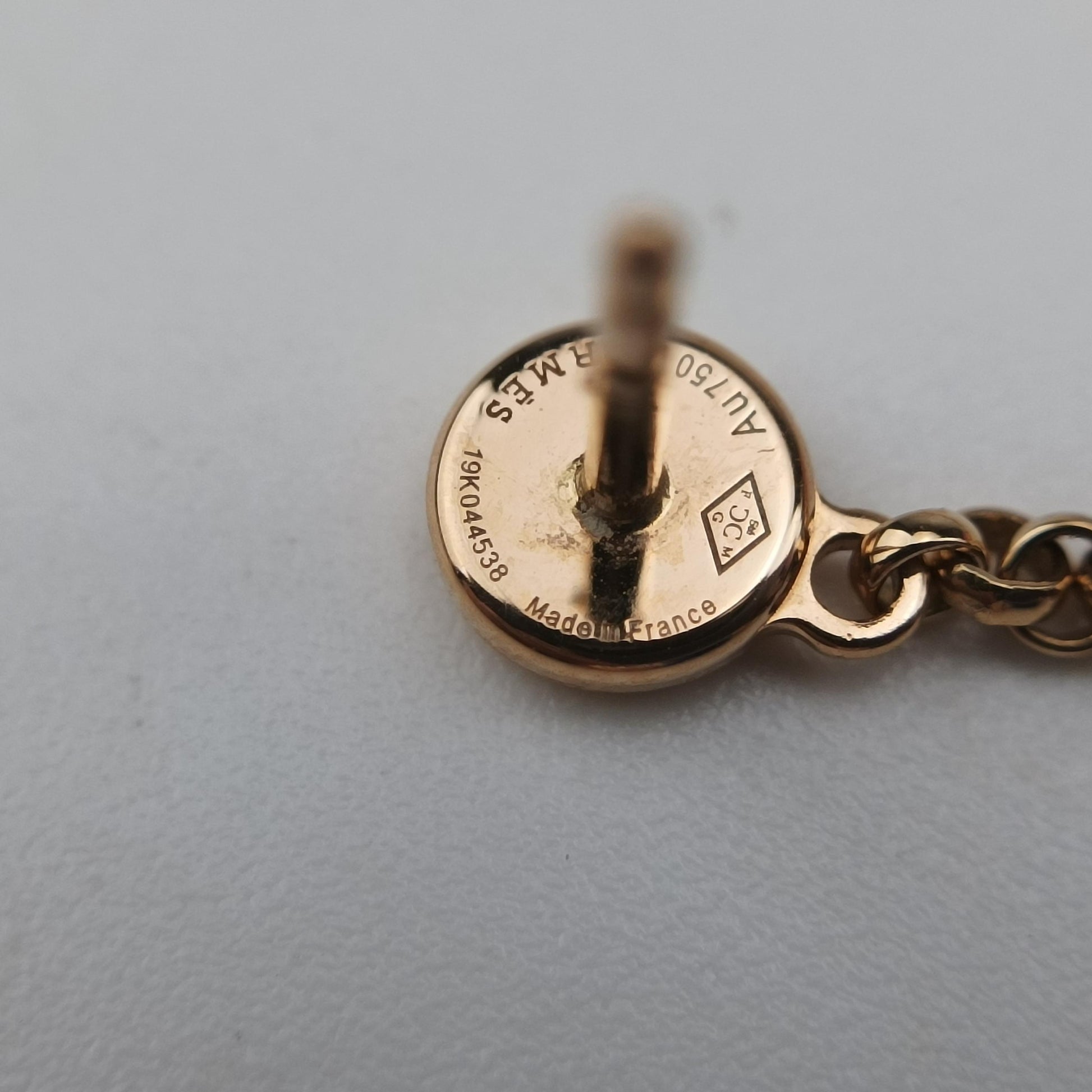 Ex-Libris H Rose gold AU750 19K044538エクス リブリスH ガンバード スウィング ドロップ ローズゴールド AU750 19K044538