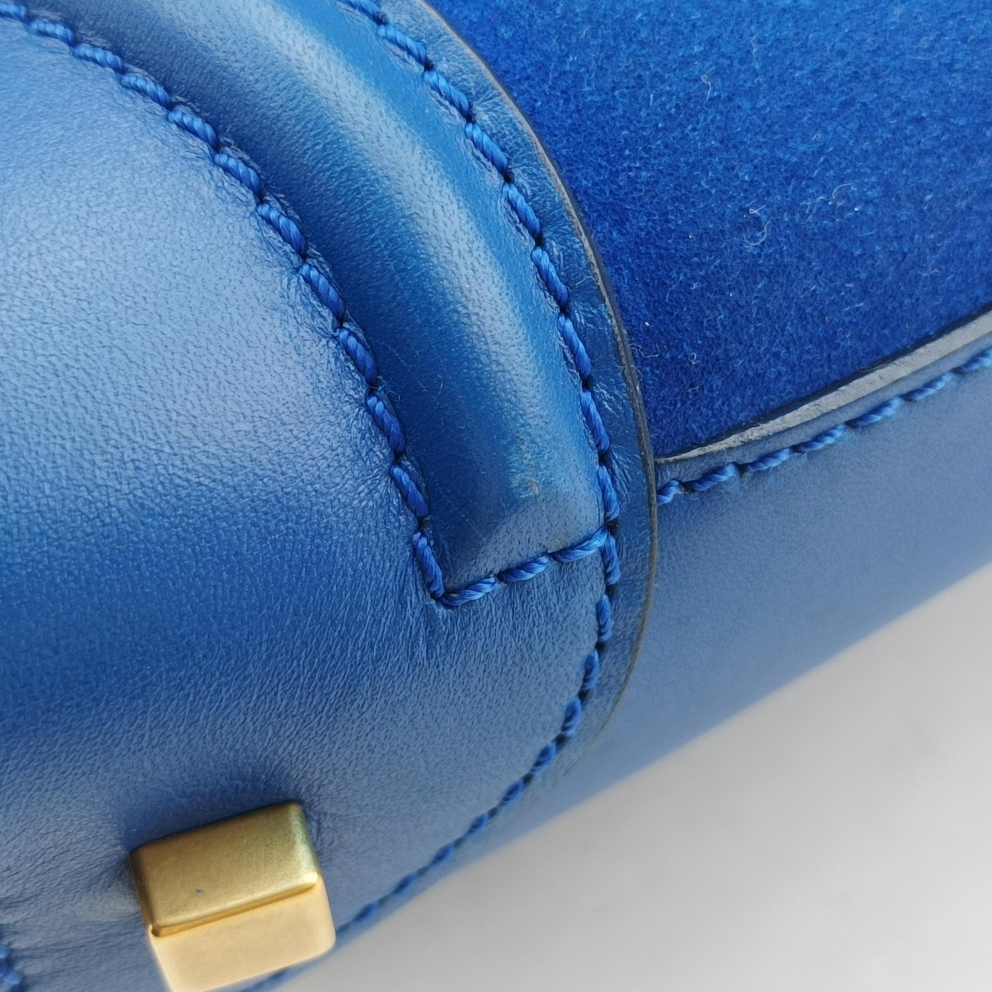 Luggage Mini Shopper Blue Leather×suede S-AT-1101 S-UP-1111ラゲージミニショッパー ブルー レザー×スエード S-AT-1101 S-UP-1111