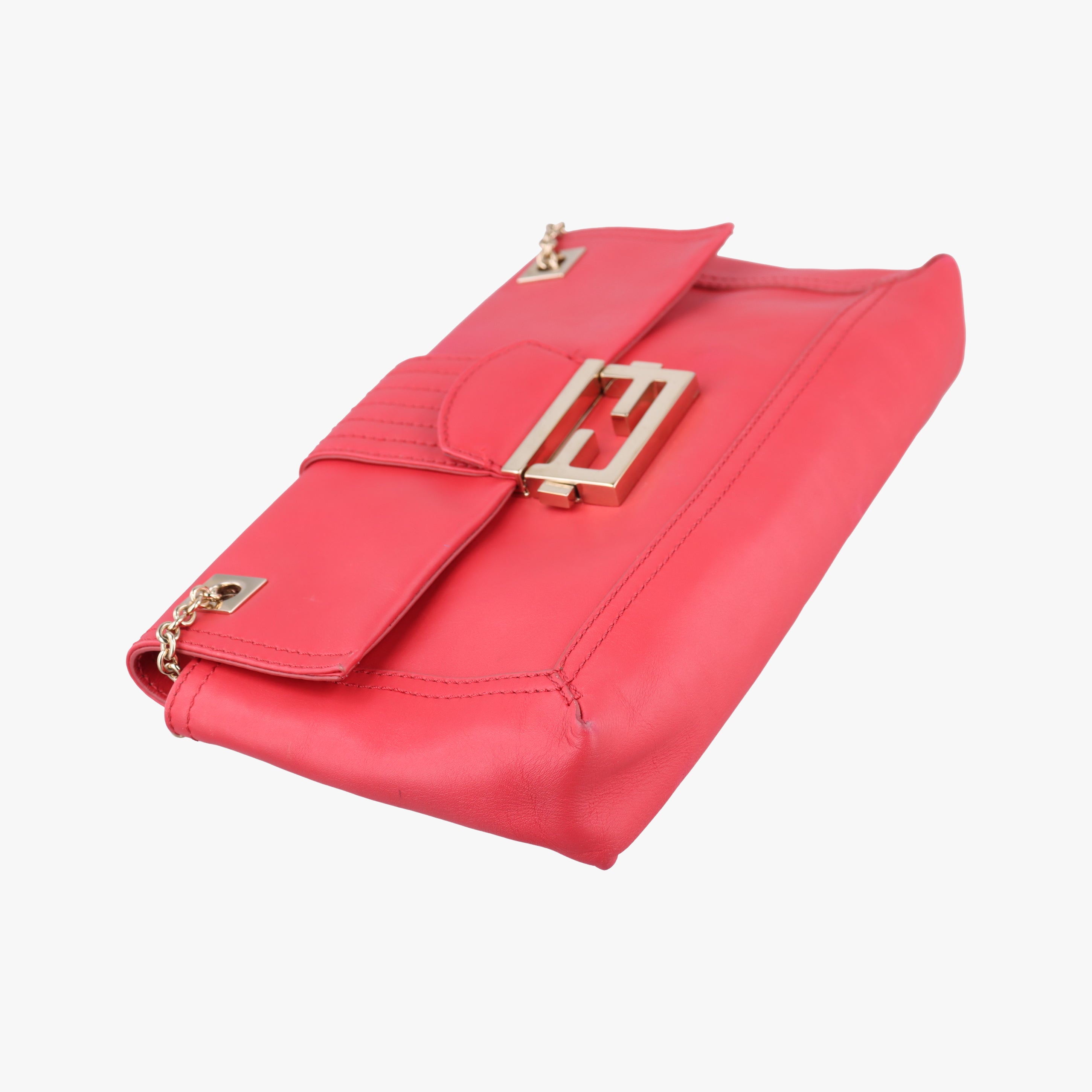 Baguette Chain Flap Red Leather 8BT139 8BT139-A09 128-2566マンマバケット レッド レザー 8BT139 8BT139-A09 128-2566