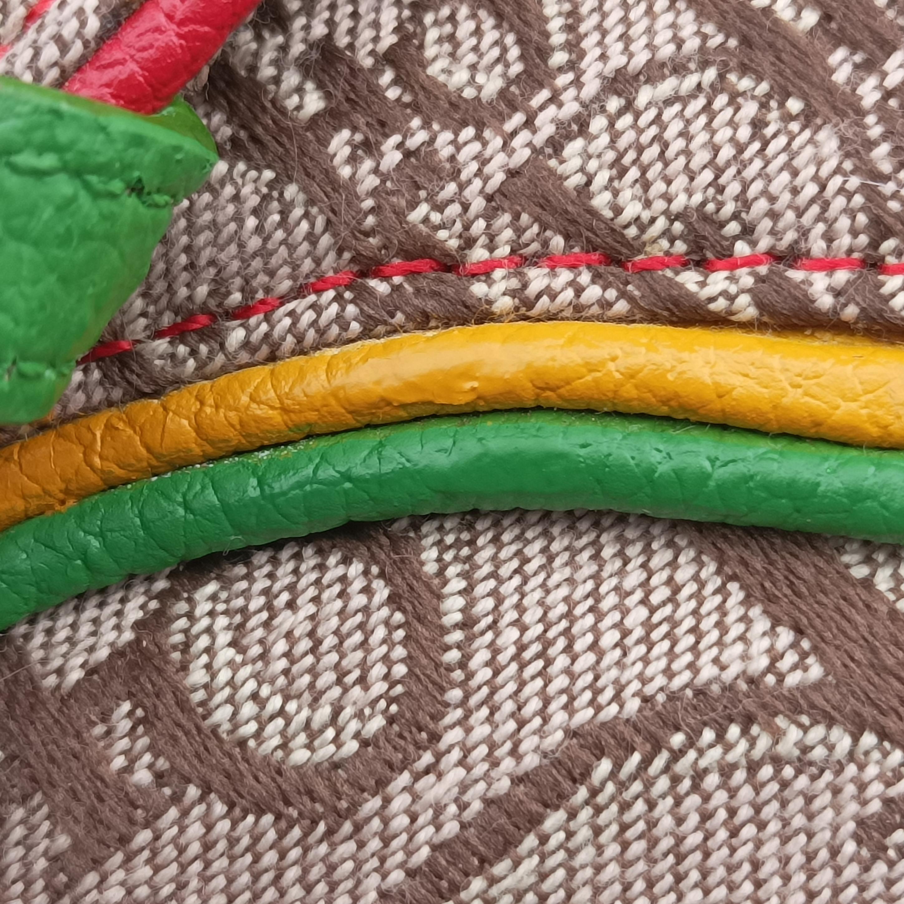 saddle beigex Red x Multicolor Jacquard x Leather 96BM-10サドルバッグ ベージュ×レッド×マルチカラー ジャガード×レザー 96BM-10