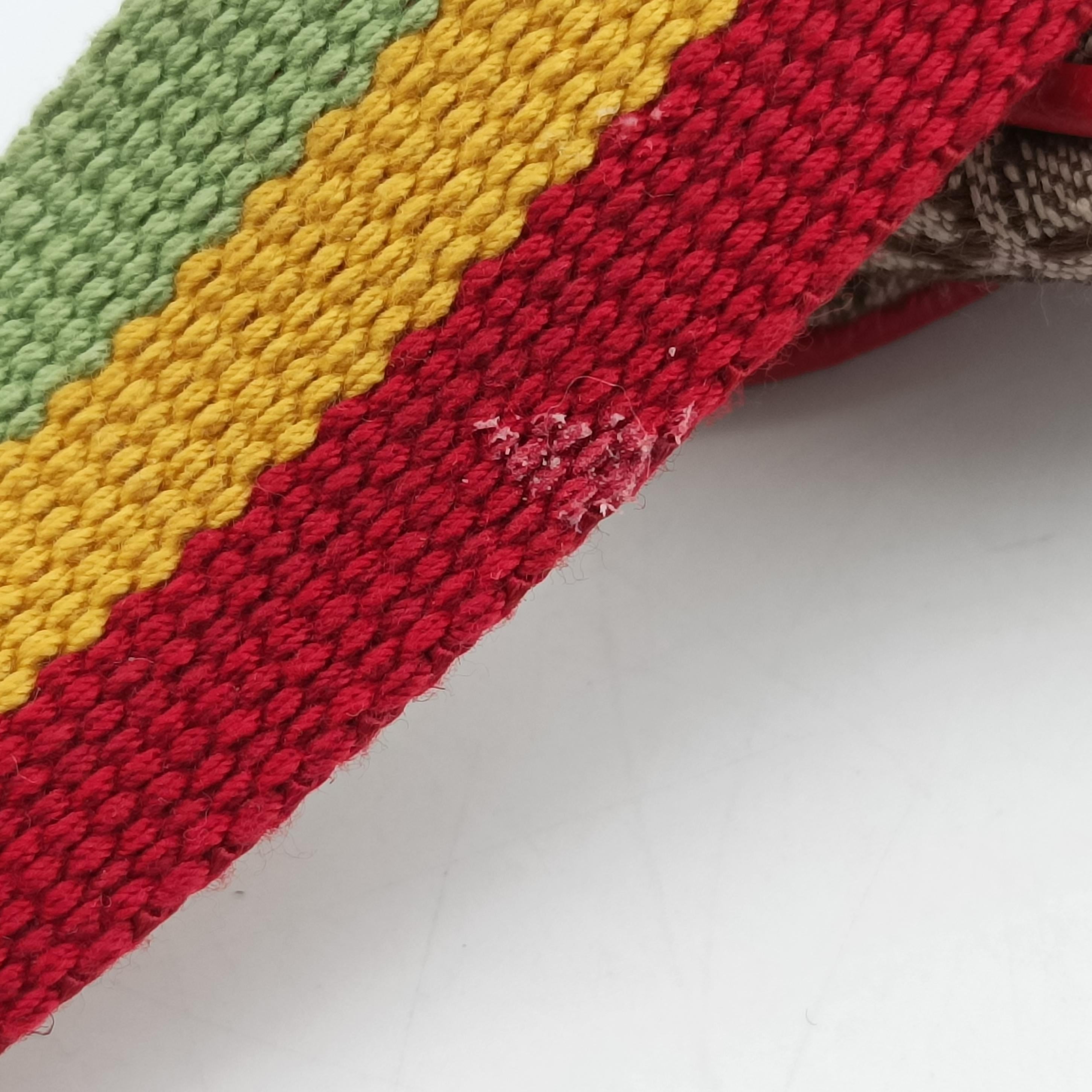 saddle beigex Red x Multicolor Jacquard x Leather 96BM-10サドルバッグ ベージュ×レッド×マルチカラー ジャガード×レザー 96BM-10