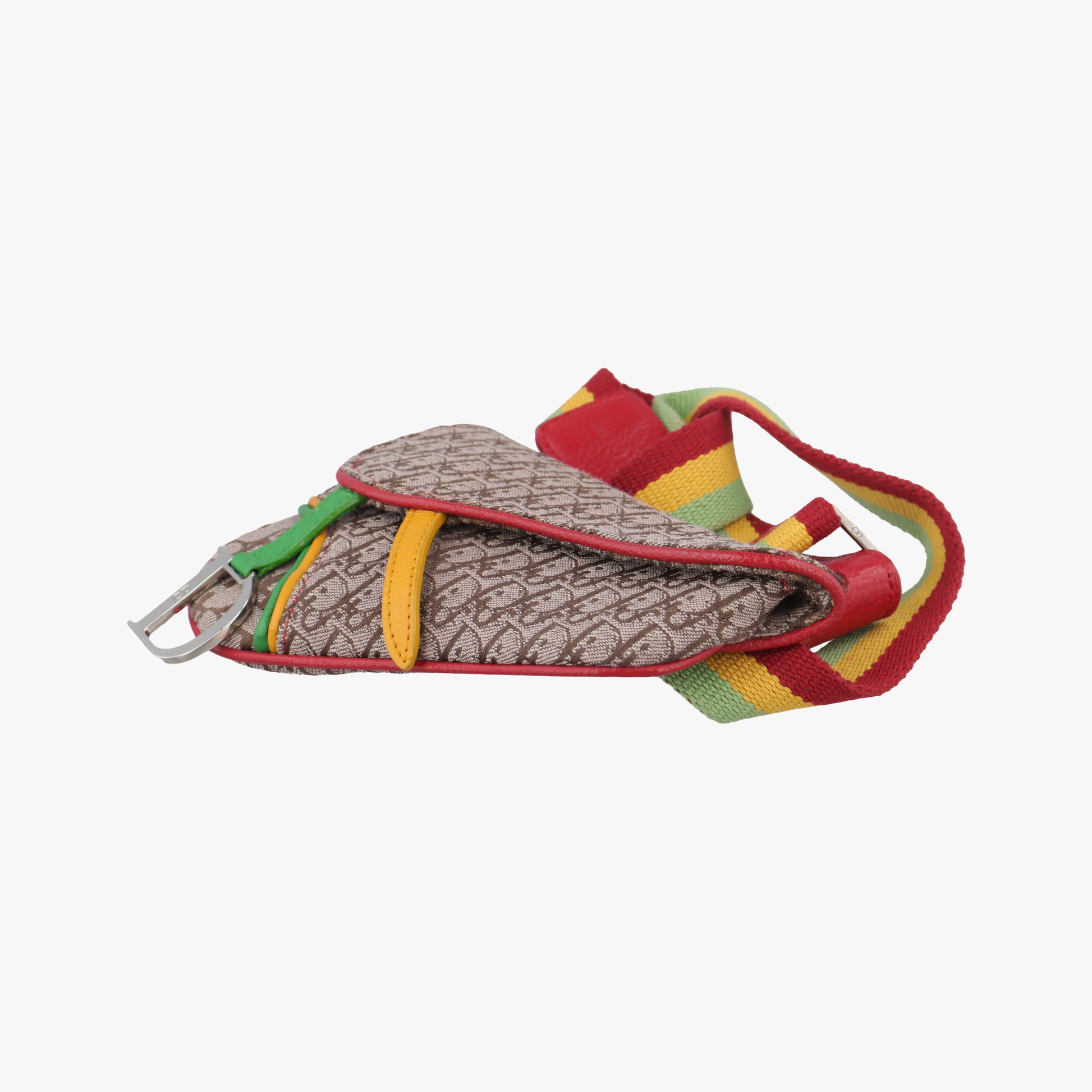 saddle beigex Red x Multicolor Jacquard x Leather 96BM-10サドルバッグ ベージュ×レッド×マルチカラー ジャガード×レザー 96BM-10