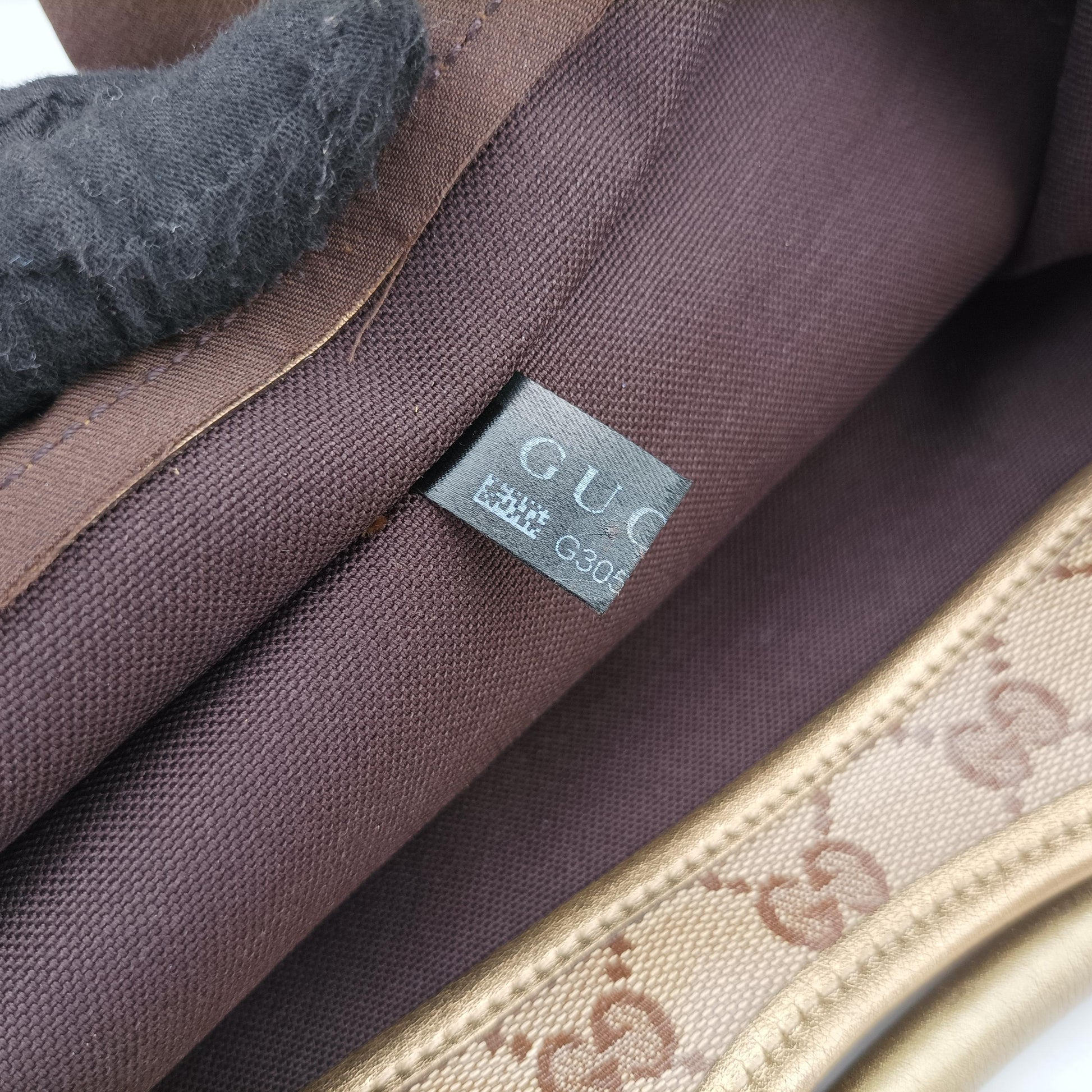 New Jackie Brown×golden PVC coated canvas×Leather 203494 G3057378ニュージャッキー ブラウン×ゴールド PVCコーティングキャンバス×レザー 203494 G3057378