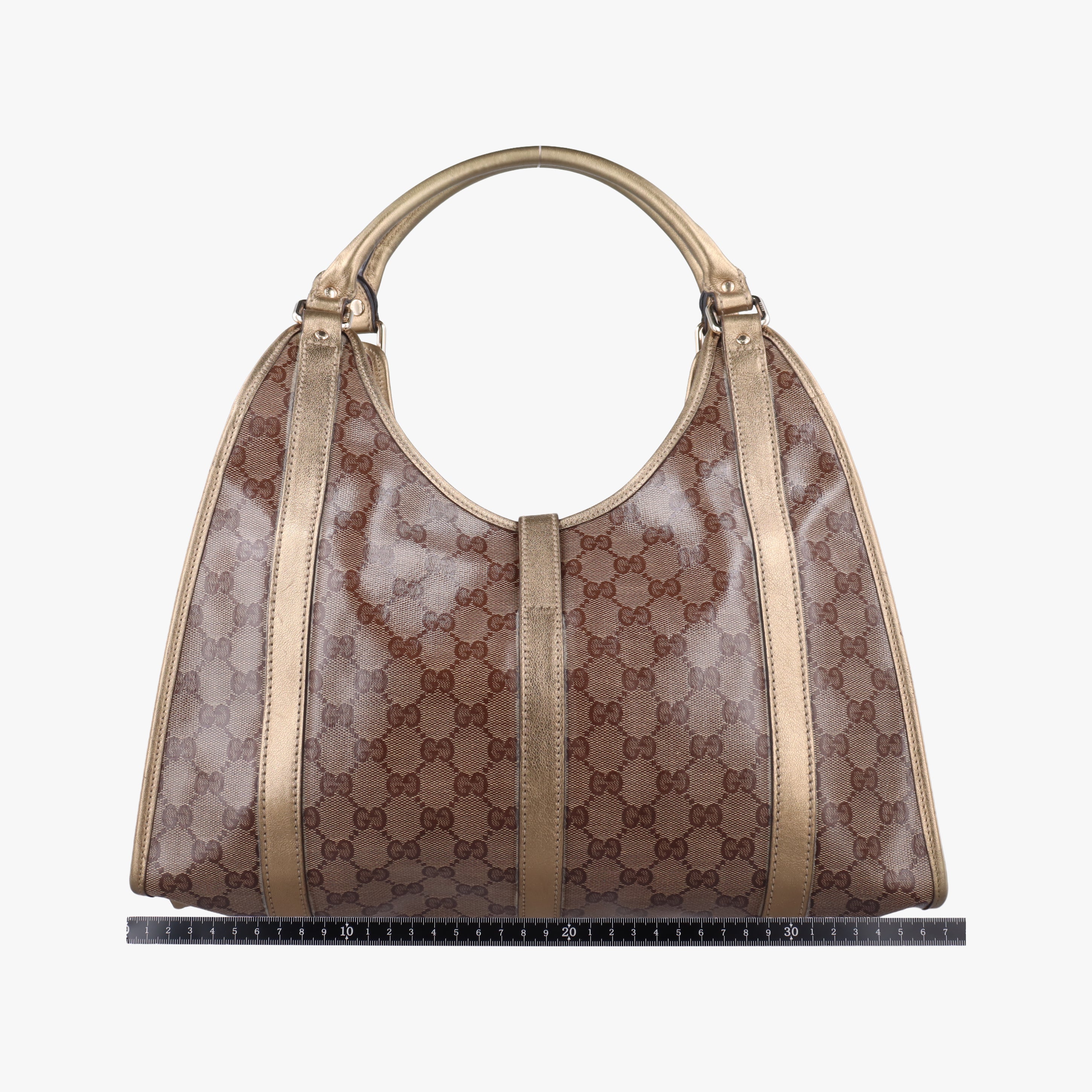 New Jackie Brown×golden PVC coated canvas×Leather 203494 G3057378ニュージャッキー ブラウン×ゴールド PVCコーティングキャンバス×レザー 203494 G3057378