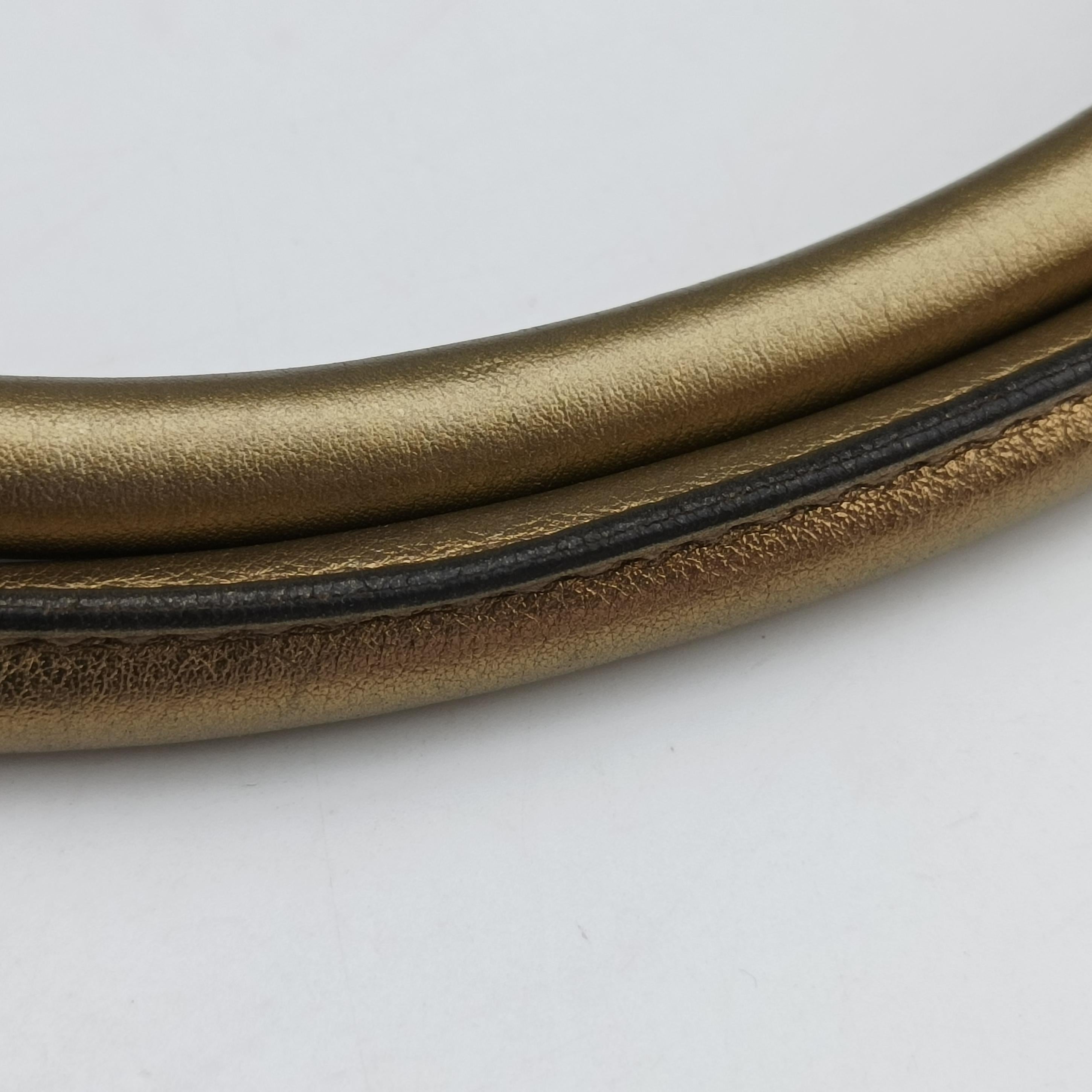 New Jackie Brown×golden PVC coated canvas×Leather 203494 G3057378ニュージャッキー ブラウン×ゴールド PVCコーティングキャンバス×レザー 203494 G3057378