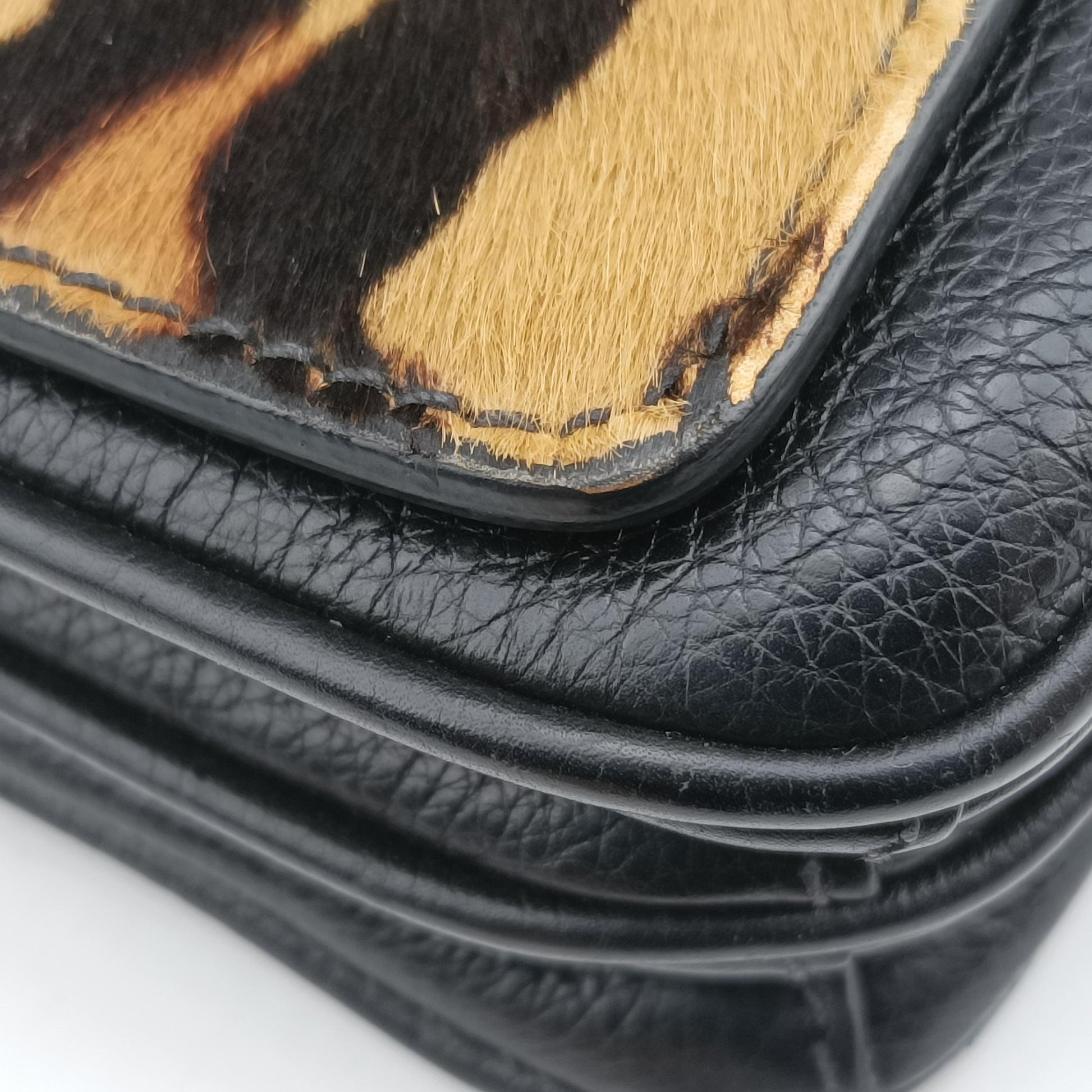 Leopard print Multicolour ponyhair×leather 1BD009 117 Vレオパード柄 マルチカラー ハラコ×レザー 1BD009 117 V