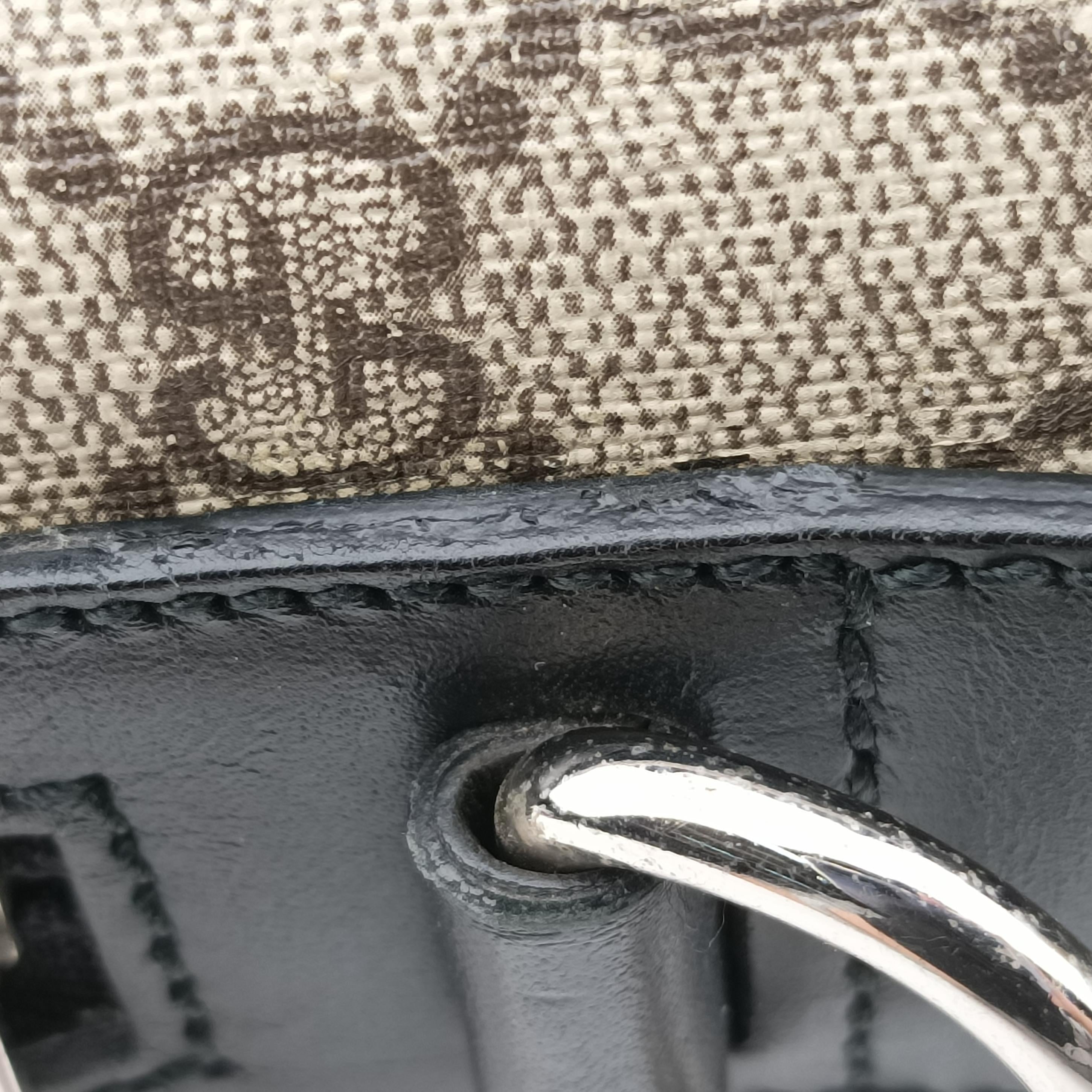 KALEIDO Beige x black PVC coated canvas 406384 A018906469カレイド ベージュ×ブラック PVCコーティングキャンバス 406384 A018906469