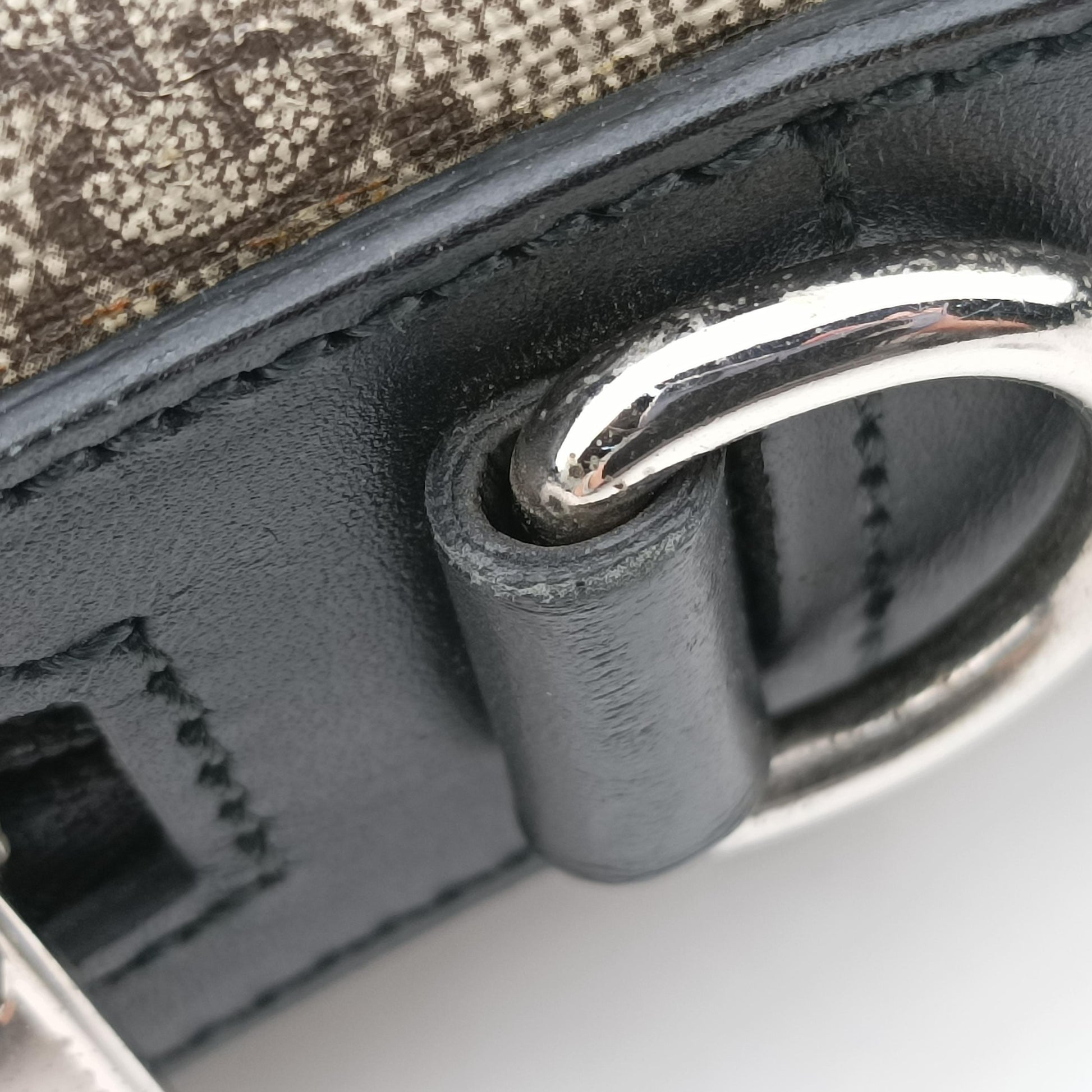 KALEIDO Beige x black PVC coated canvas 406384 A018906469カレイド ベージュ×ブラック PVCコーティングキャンバス 406384 A018906469