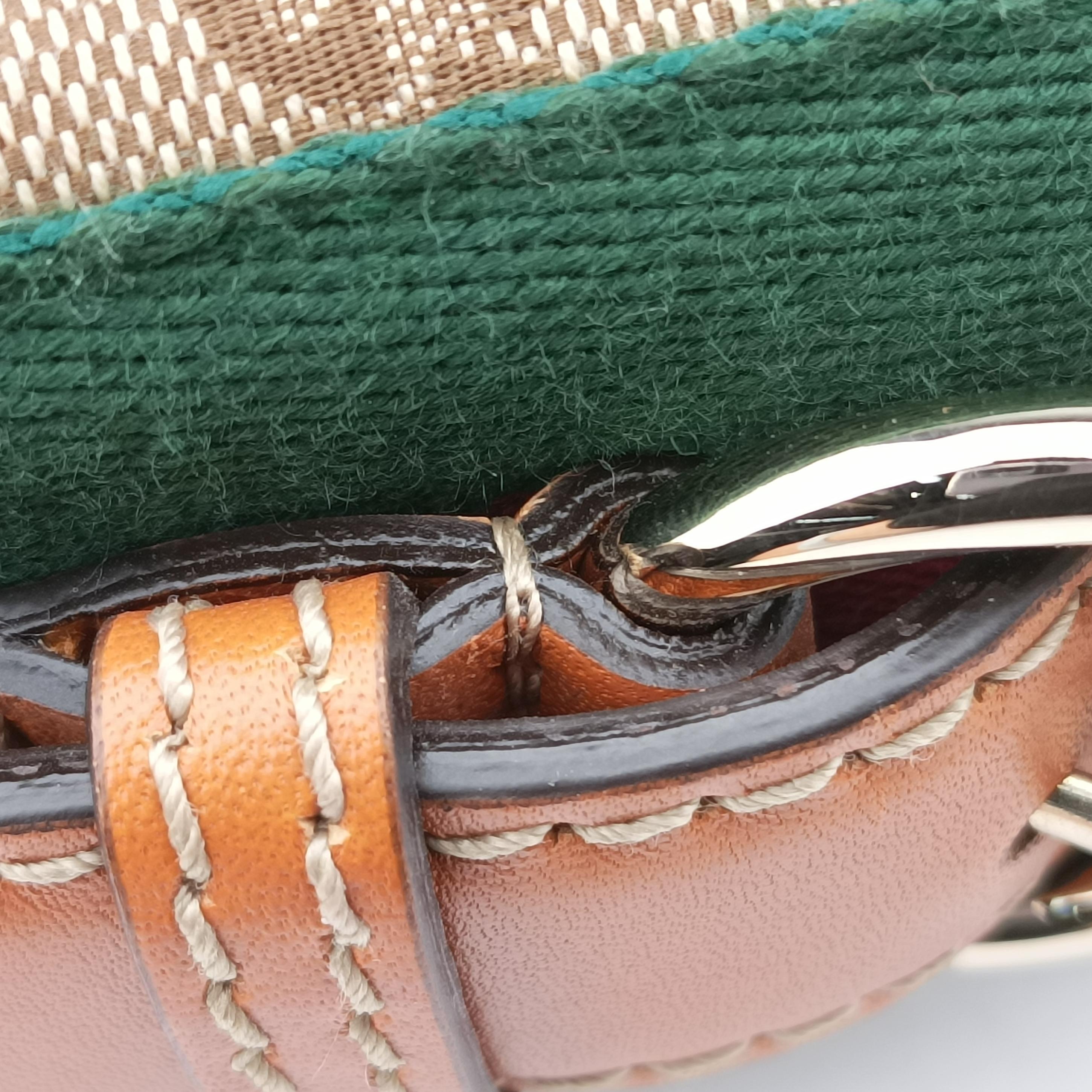 Heritage Horsebit Hobo Brown canvas x leather 247604 E8001682ヘリテージ ホースビット ホーボー ブラウン キャンバス×レザー 247604 E8001682