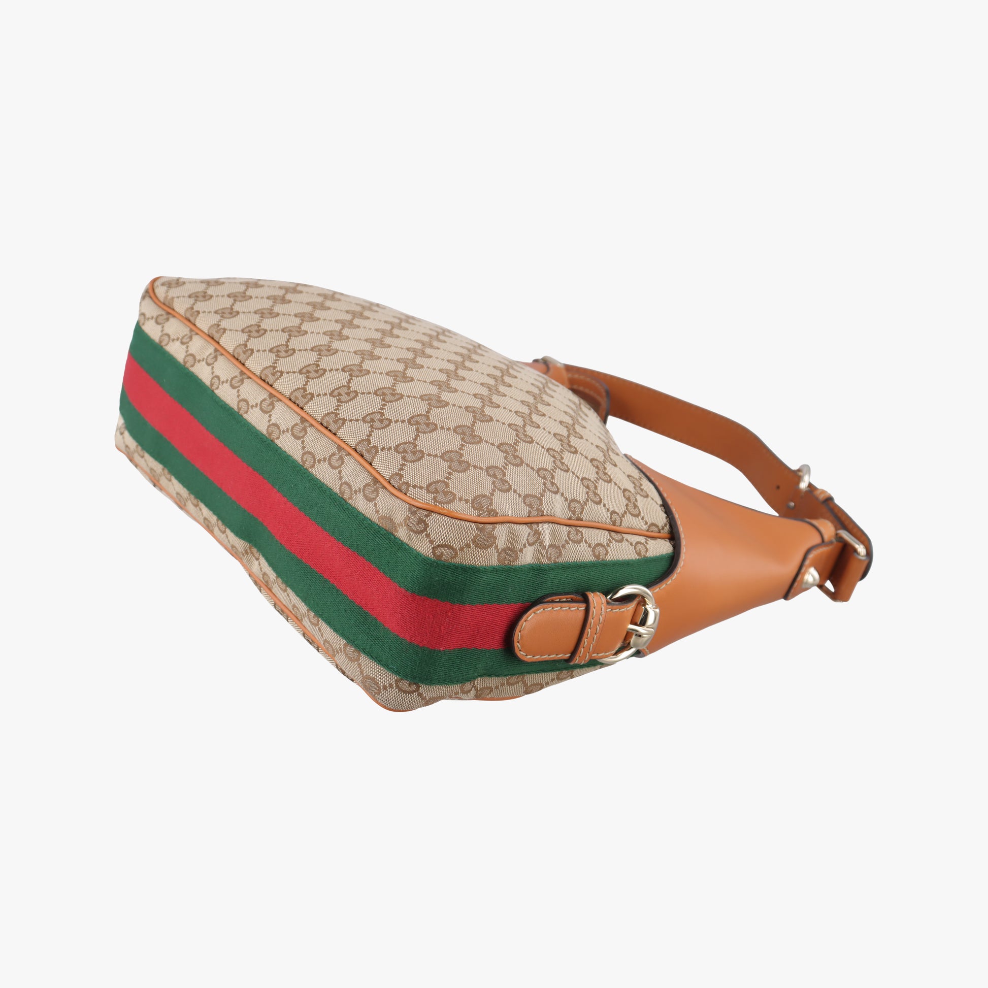 Heritage Horsebit Hobo Brown canvas x leather 247604 E8001682ヘリテージ ホースビット ホーボー ブラウン キャンバス×レザー 247604 E8001682