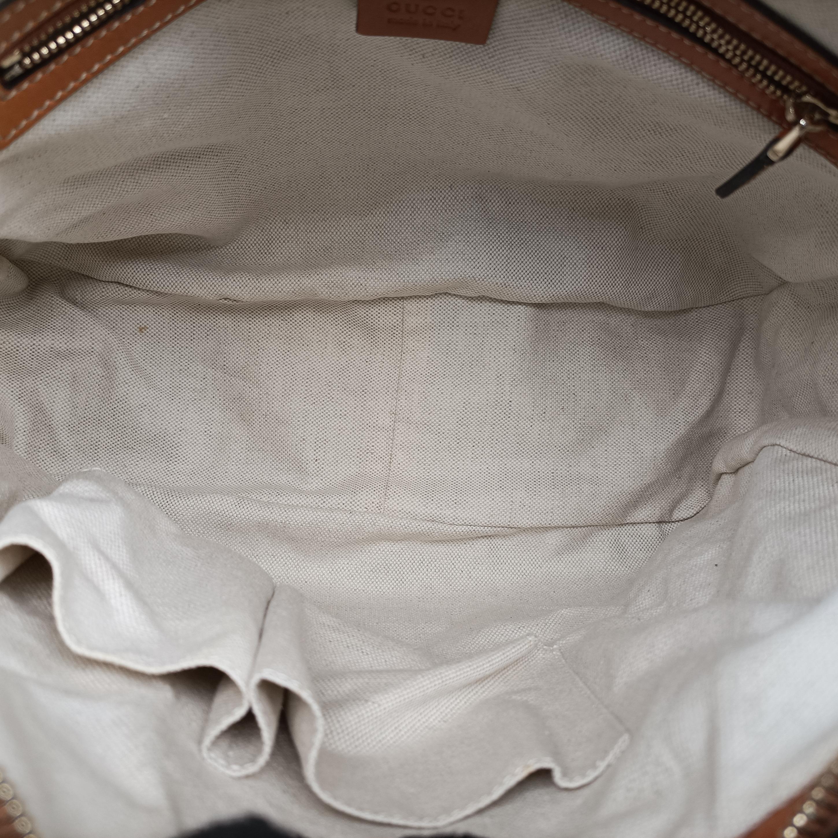 Heritage Horsebit Hobo Brown canvas x leather 247604 E8001682ヘリテージ ホースビット ホーボー ブラウン キャンバス×レザー 247604 E8001682