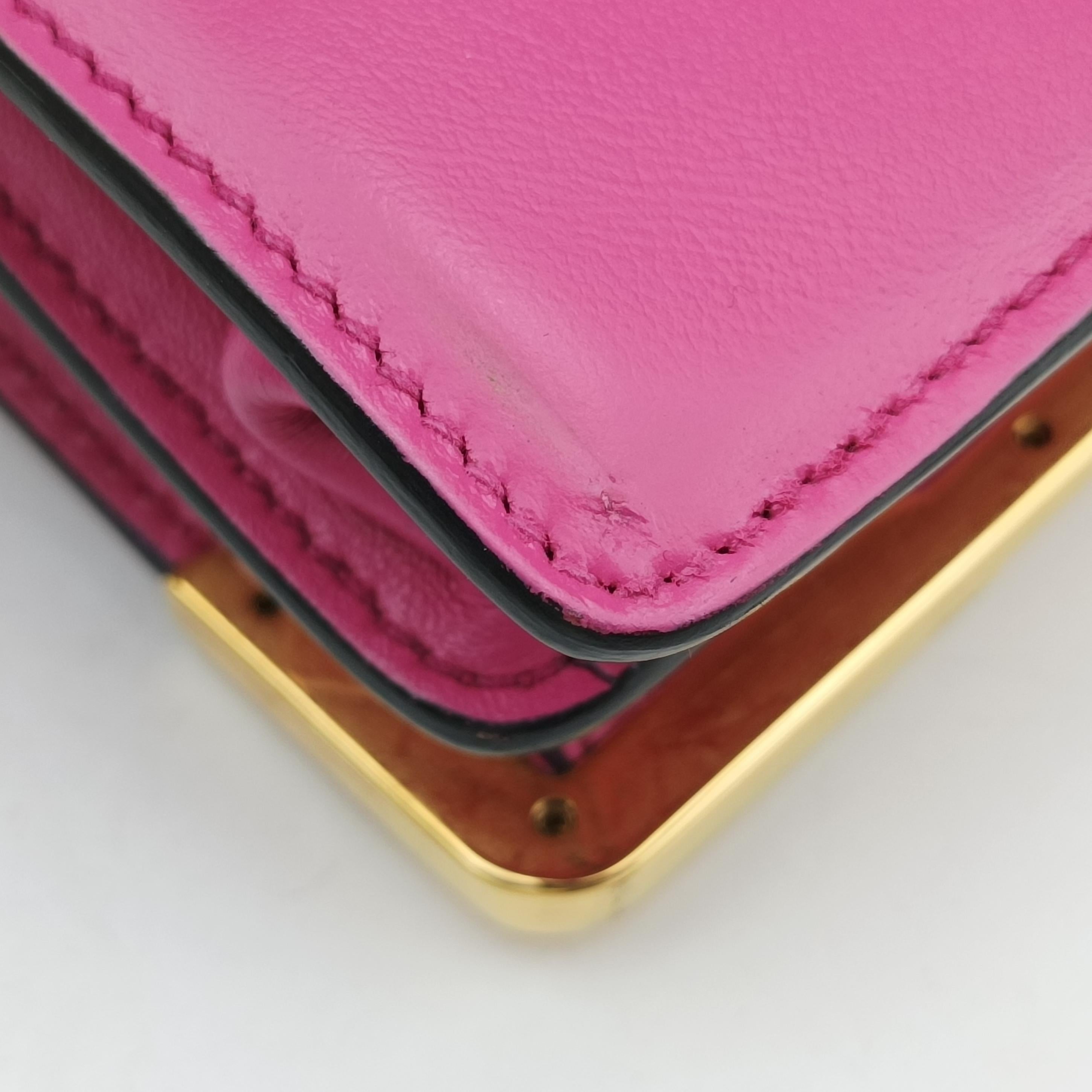 Cahier Pink×Black Leather 1BD045 25カイエ ピンク×ブラック レザー 1BD045 25