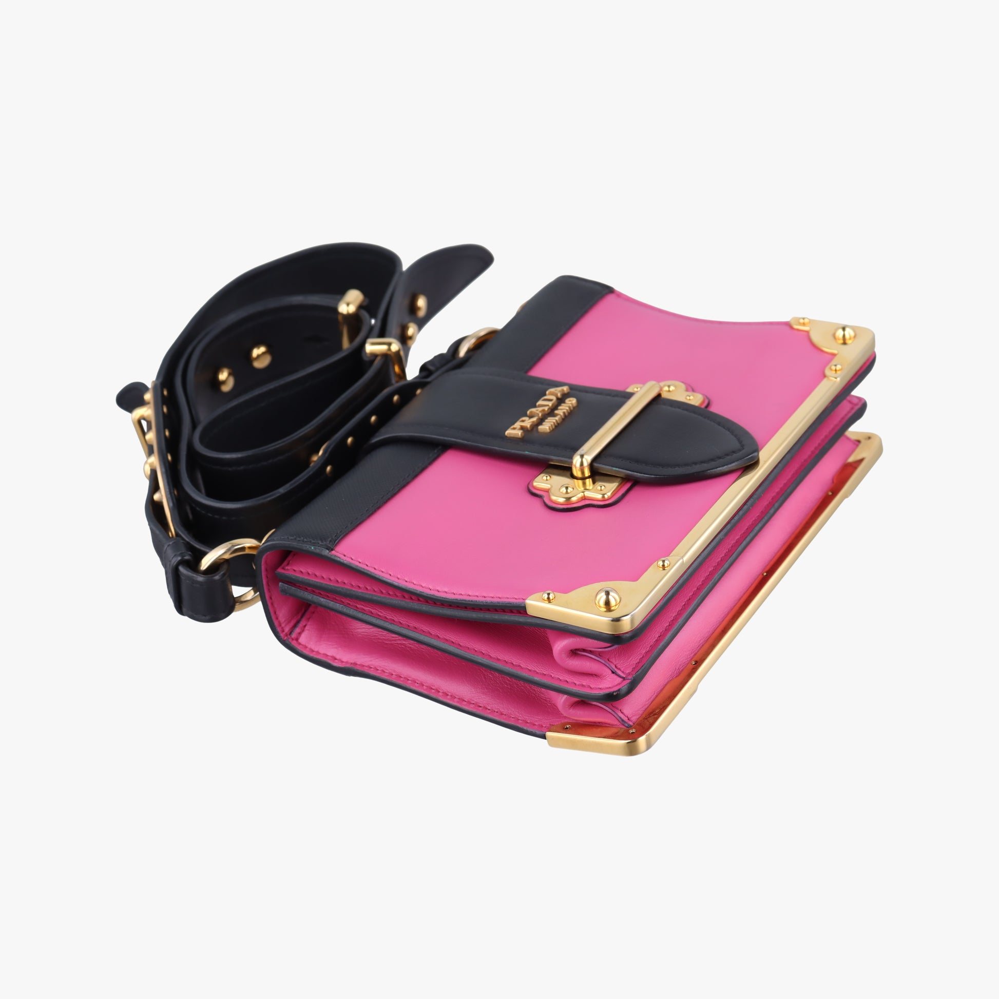 Cahier Pink×Black Leather 1BD045 25カイエ ピンク×ブラック レザー 1BD045 25