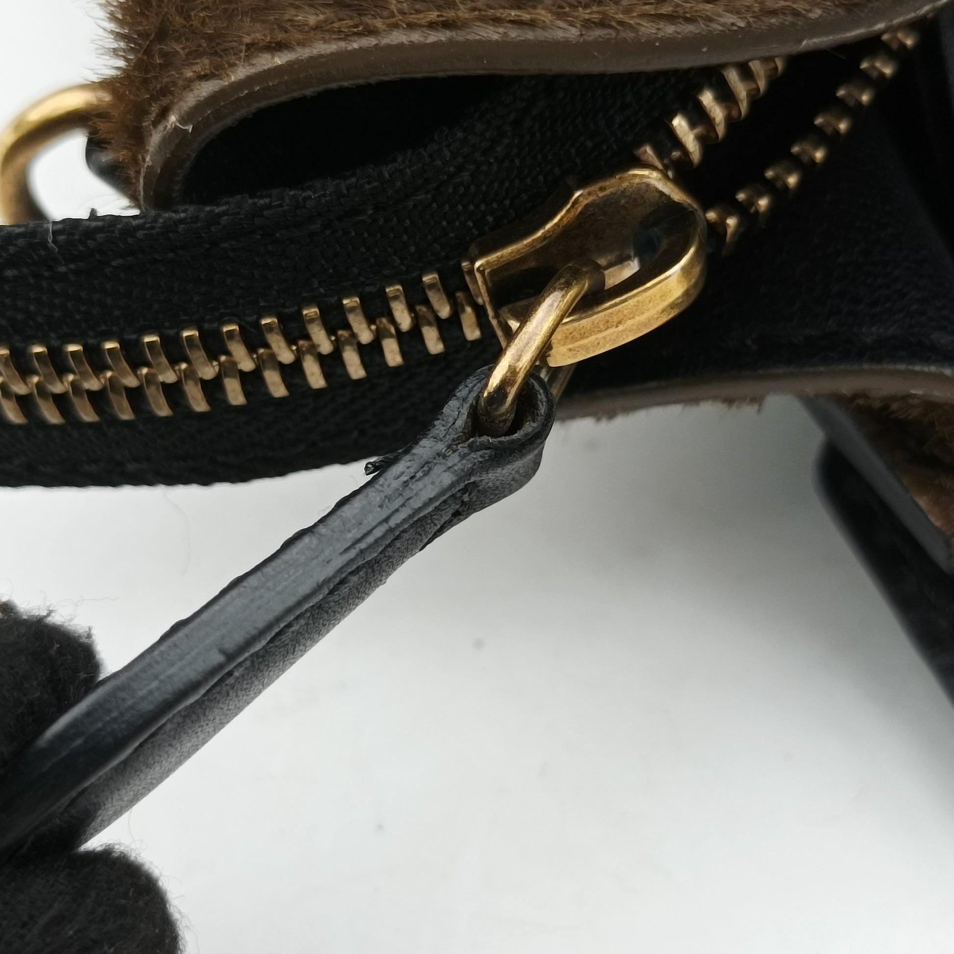 luggage nano shopper Blue x Black x Brown Leather×ponyhair F-GA-0142ラゲージナノショッパー ブルー×ブラック×ブラウン レザー×ハラコ F-GA-0142