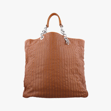 Soft Lady Dior Canage INTRECCIATO Tote Brown lambskin 01-RU-0078ソフト レディディオール カナージュ イントレチャート トート ブラウン ラムスキン 01-RU-0078