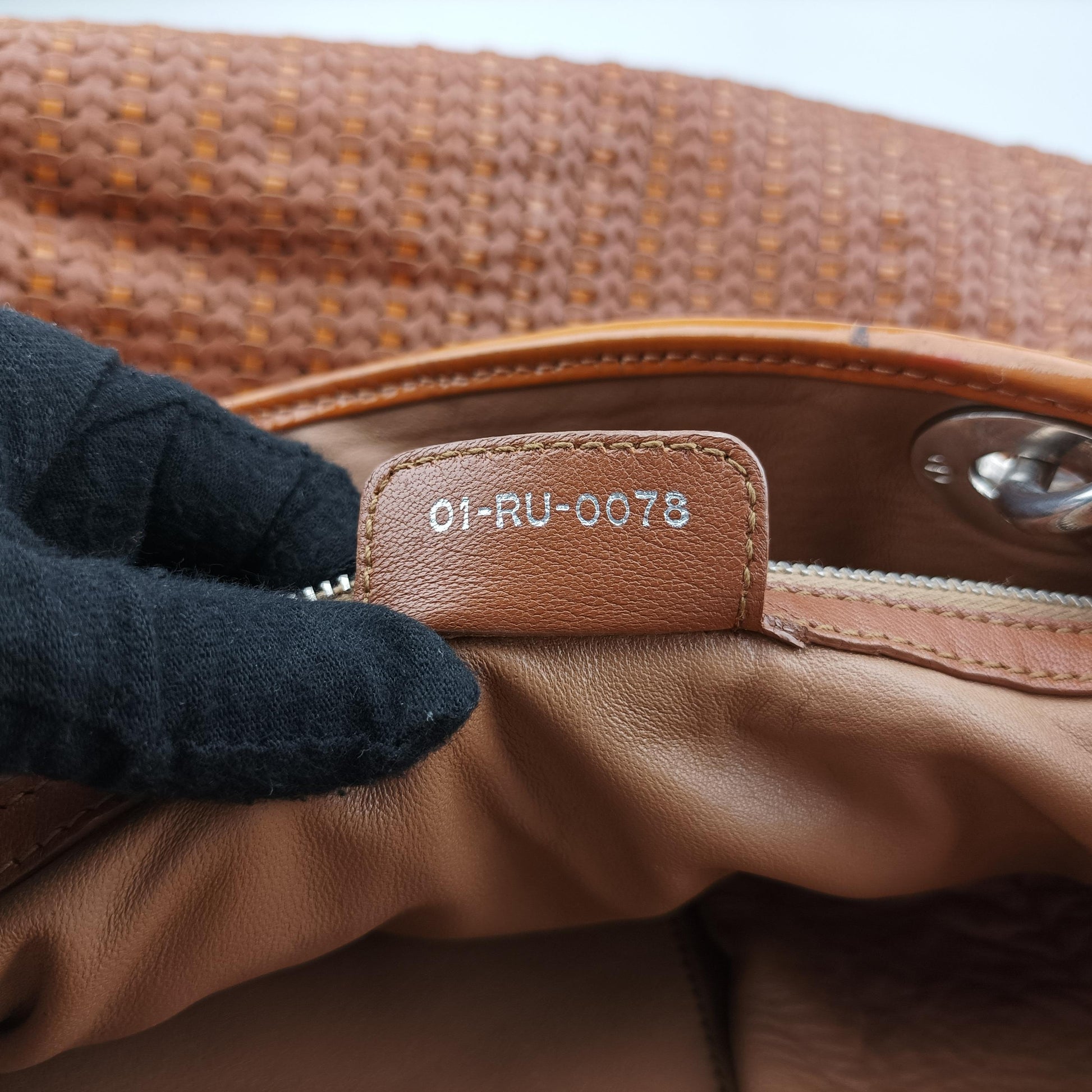 Soft Lady Dior Canage INTRECCIATO Tote Brown lambskin 01-RU-0078ソフト レディディオール カナージュ イントレチャート トート ブラウン ラムスキン 01-RU-0078