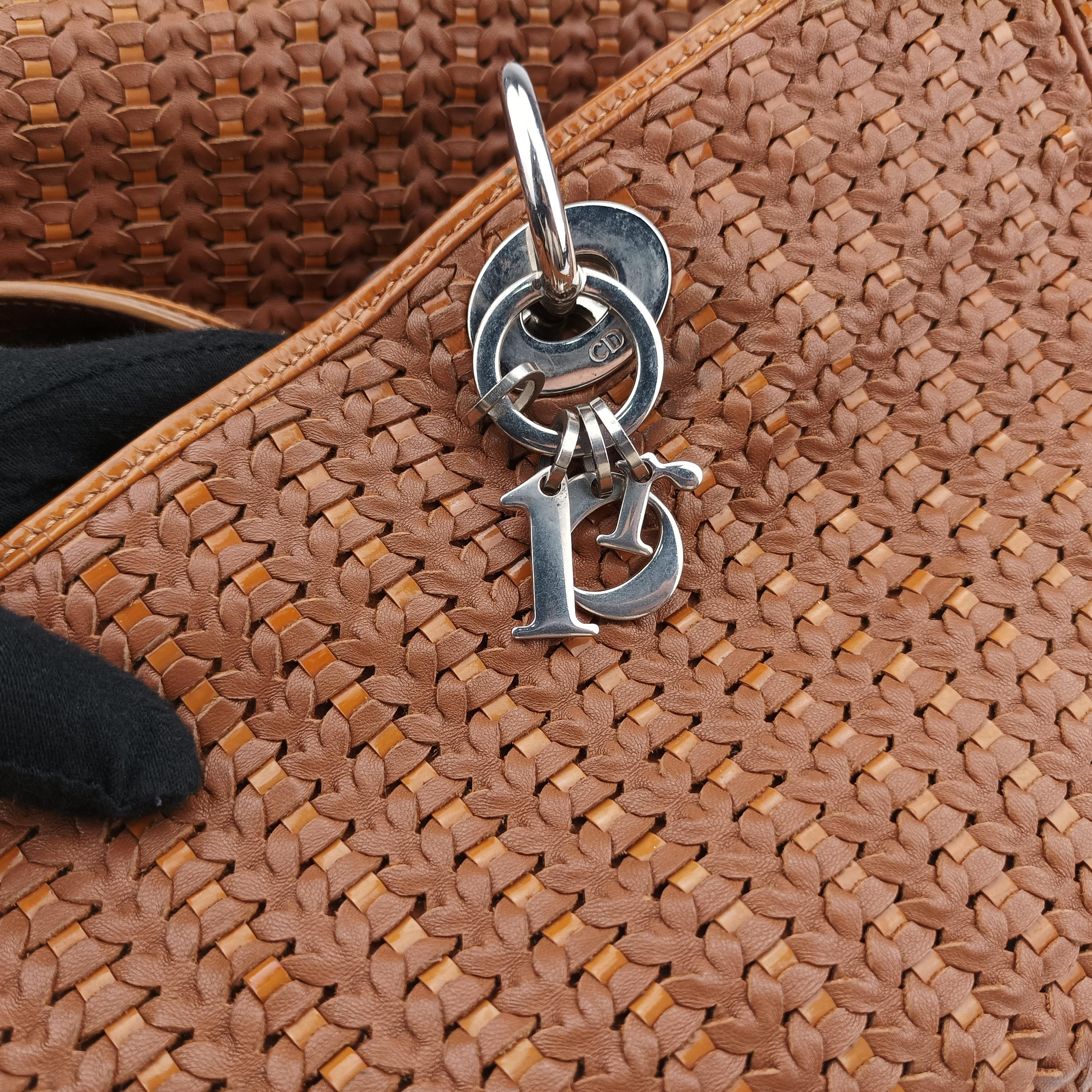 Soft Lady Dior Canage INTRECCIATO Tote Brown lambskin 01-RU-0078ソフト レディディオール カナージュ イントレチャート トート ブラウン ラムスキン 01-RU-0078